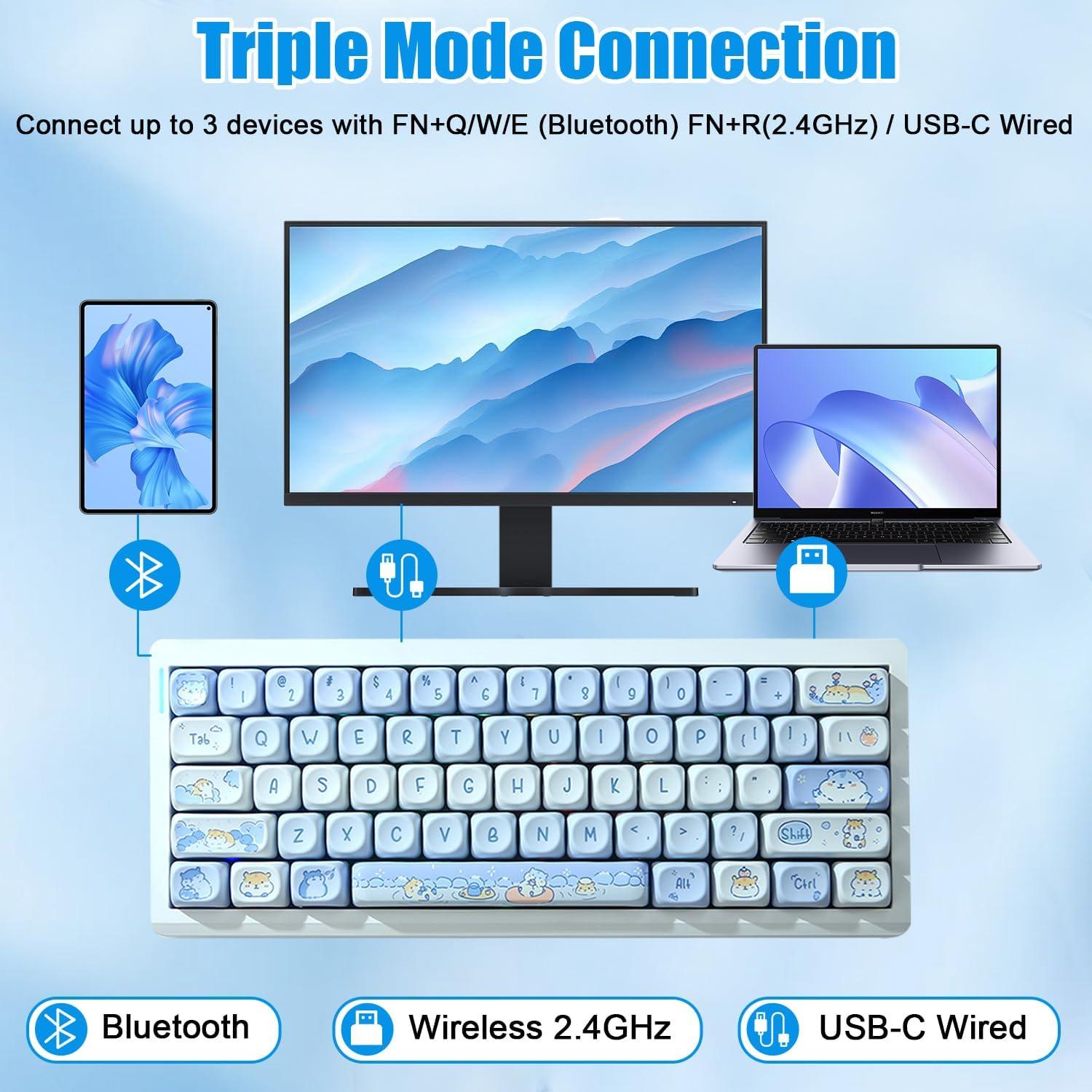 Teclado Mecánico Compacto FKZ GMK61 RGB 61 Teclas Blanco