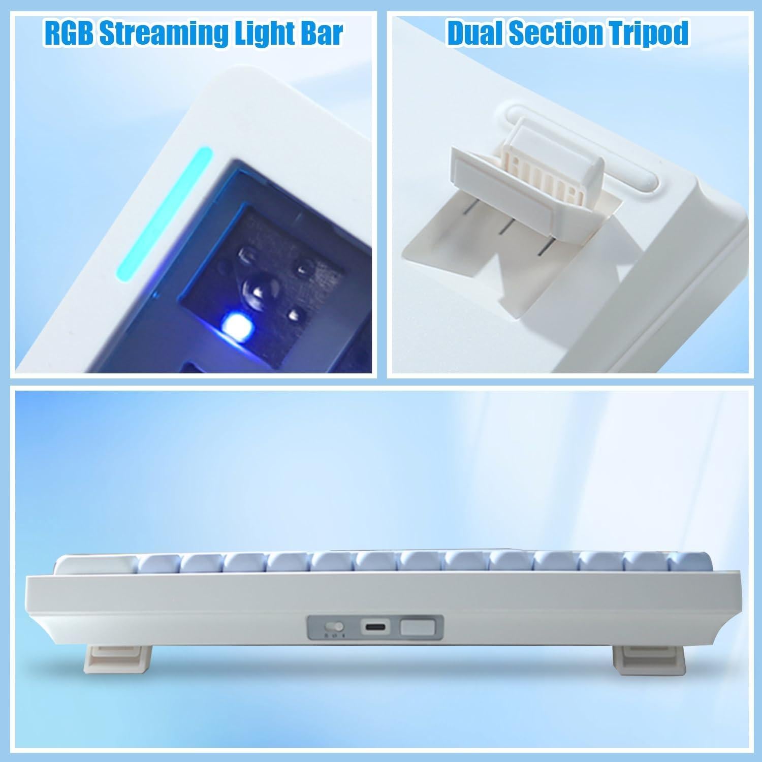 Teclado Mecánico Compacto FKZ GMK61 RGB 61 Teclas Blanco