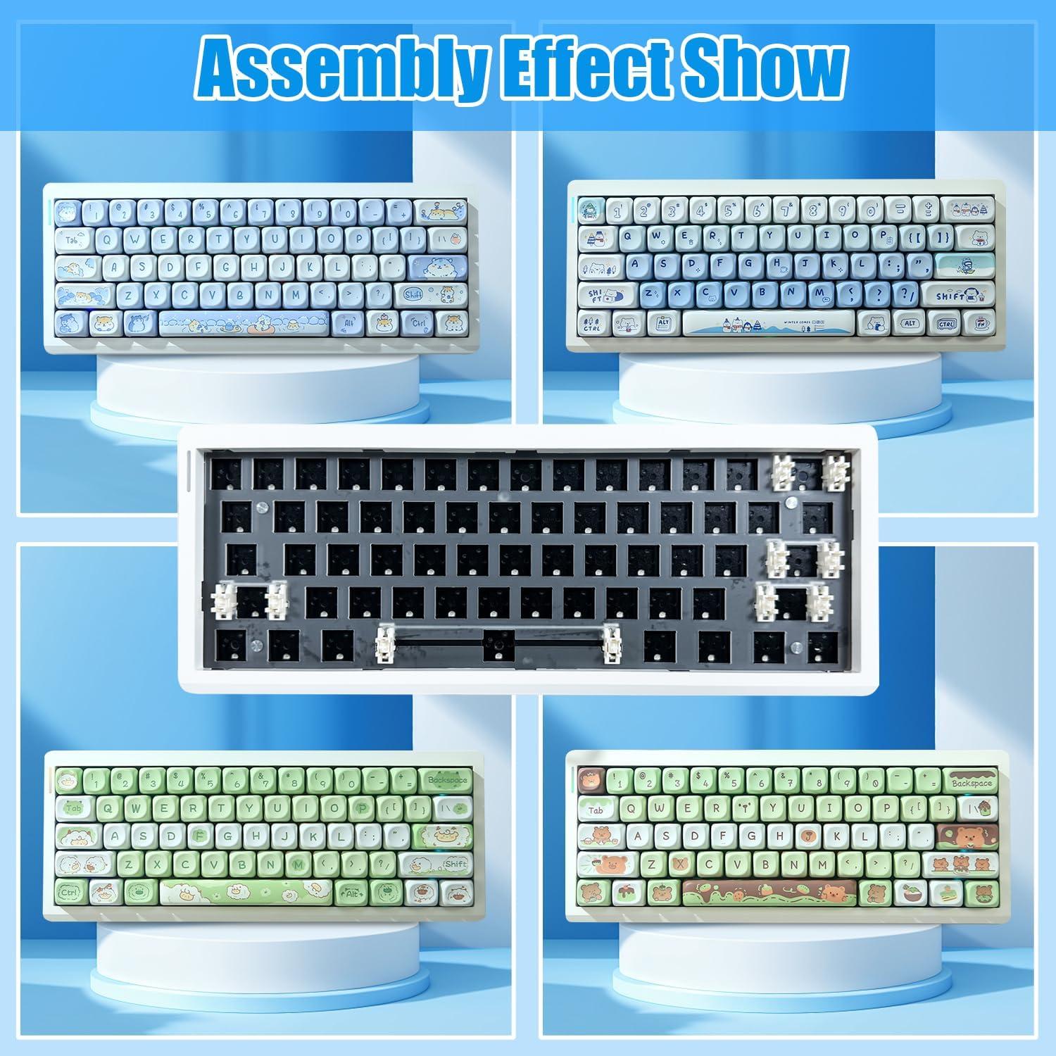 Teclado Mecánico Compacto FKZ GMK61 RGB 61 Teclas Blanco