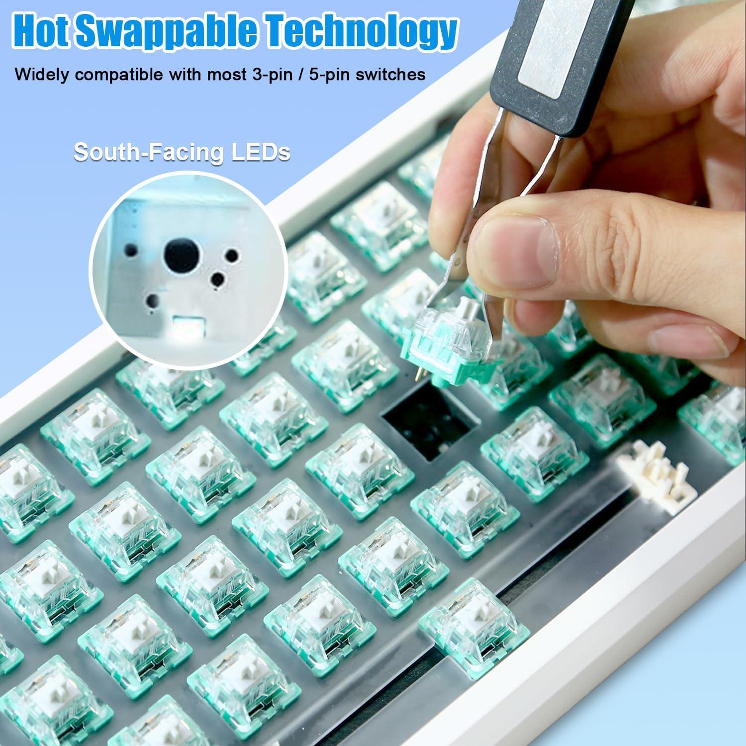 Teclado Mecánico Compacto FKZ GMK61 RGB 61 Teclas Blanco