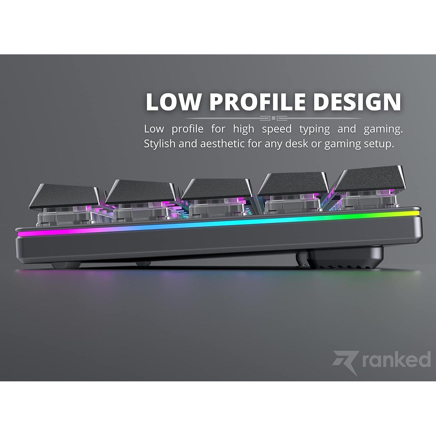 Teclado Mecánico de Juego Ranked Guardian G65 Bajo Perfil RGB