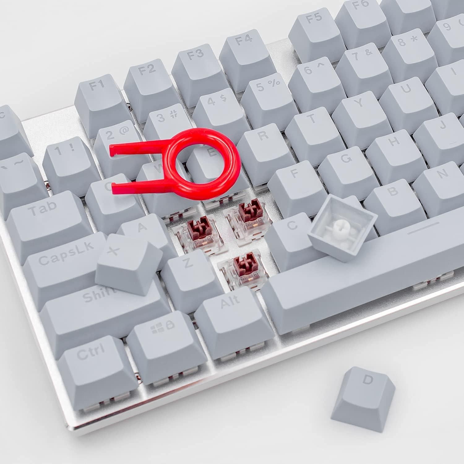 Teclado Mecánico Granvela Teclas ABS 104 Claves Gris Claro