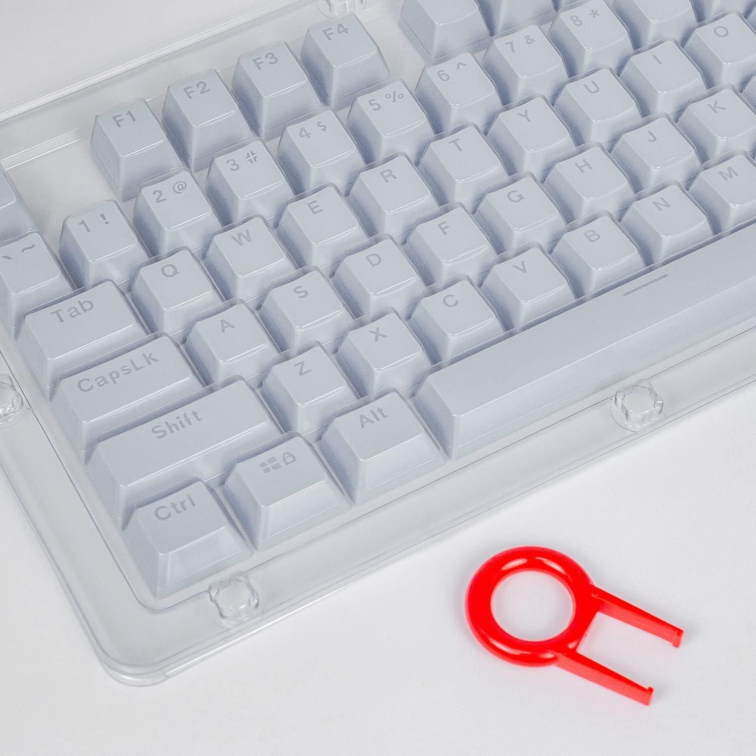 Teclado Mecánico Granvela Teclas ABS 104 Claves Gris Claro