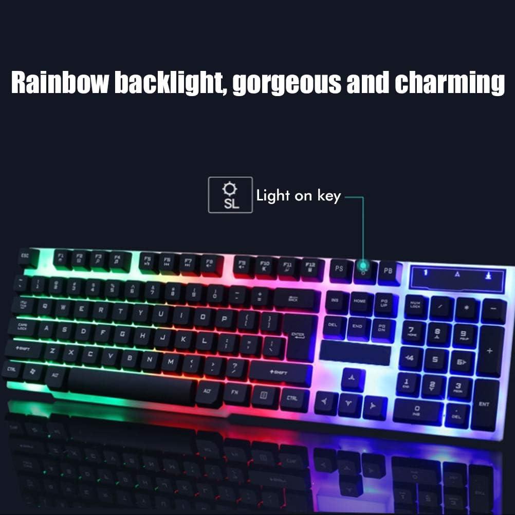 Combo Teclado y Ratón Gaming LED Sanpyl Negro 104 Teclas