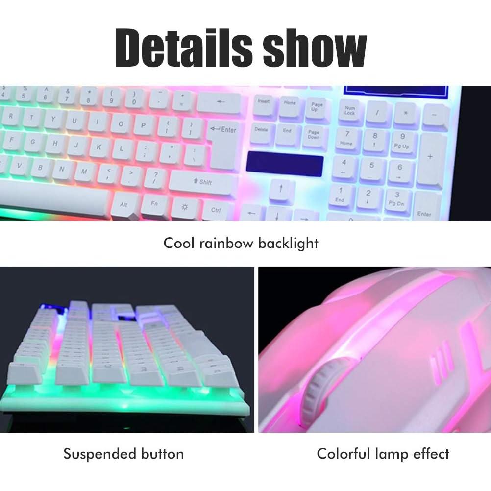 Combo Teclado y Ratón Gaming LED Sanpyl Negro 104 Teclas