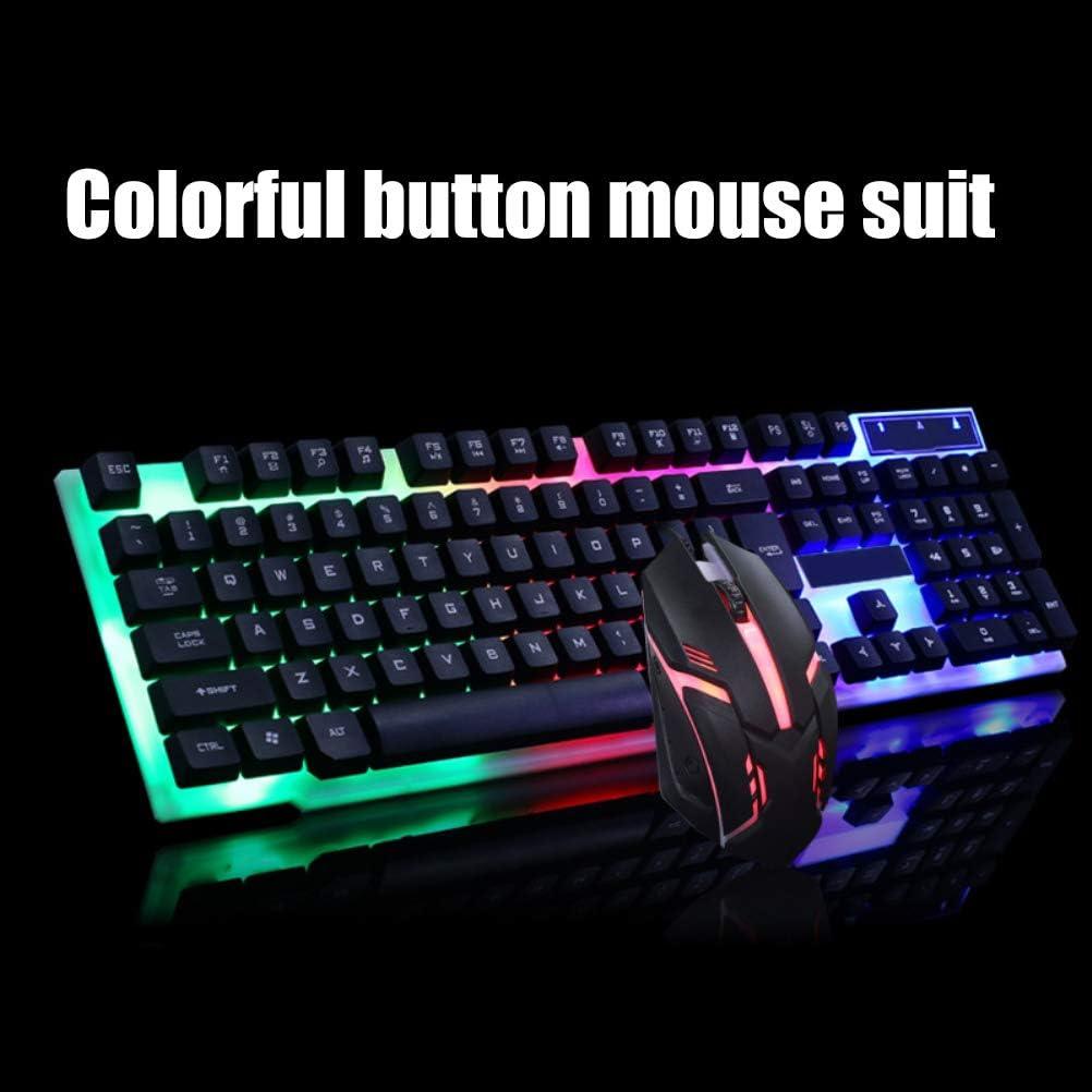 Combo Teclado y Ratón Gaming LED Sanpyl Negro 104 Teclas