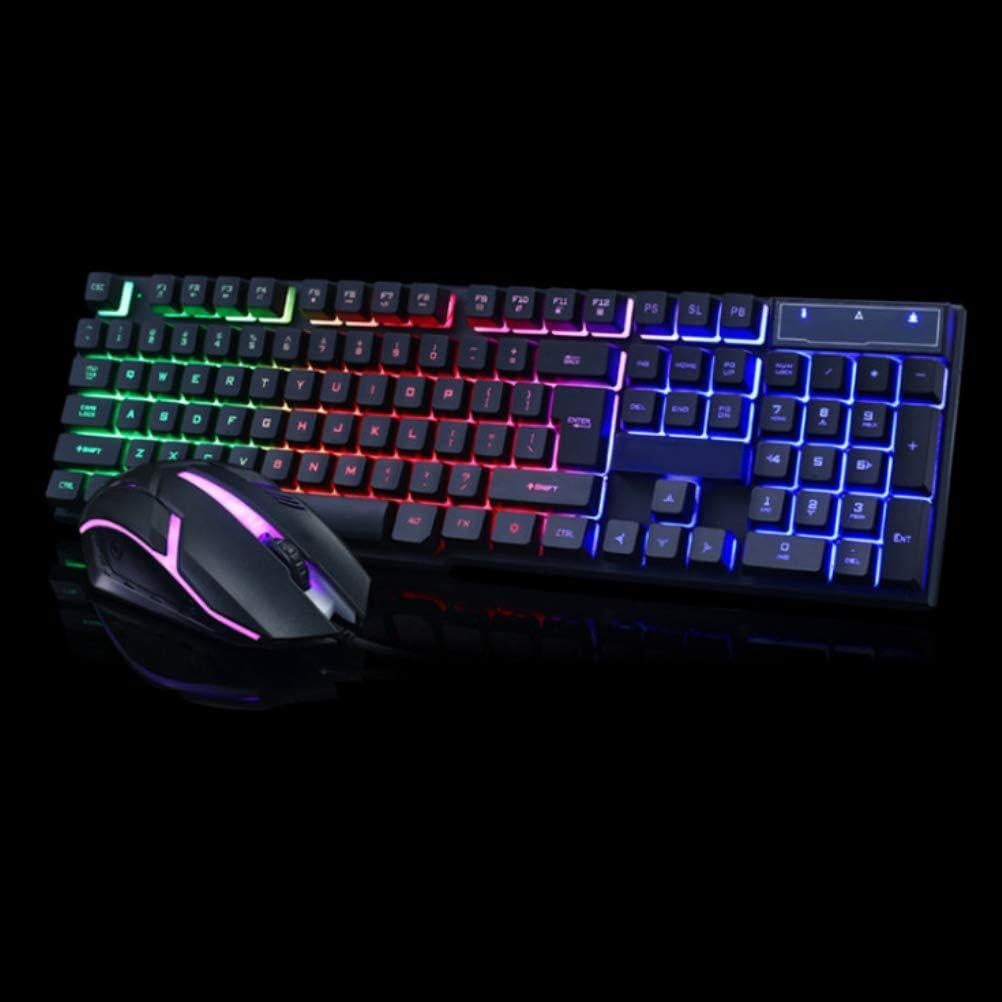 Combo Teclado y Ratón Gaming LED Sanpyl Negro 104 Teclas