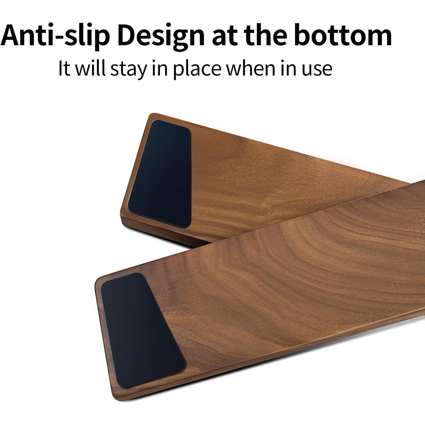 Reposamuñecas de Madera de Nogal Ergonómico para Teclado 104 Teclas