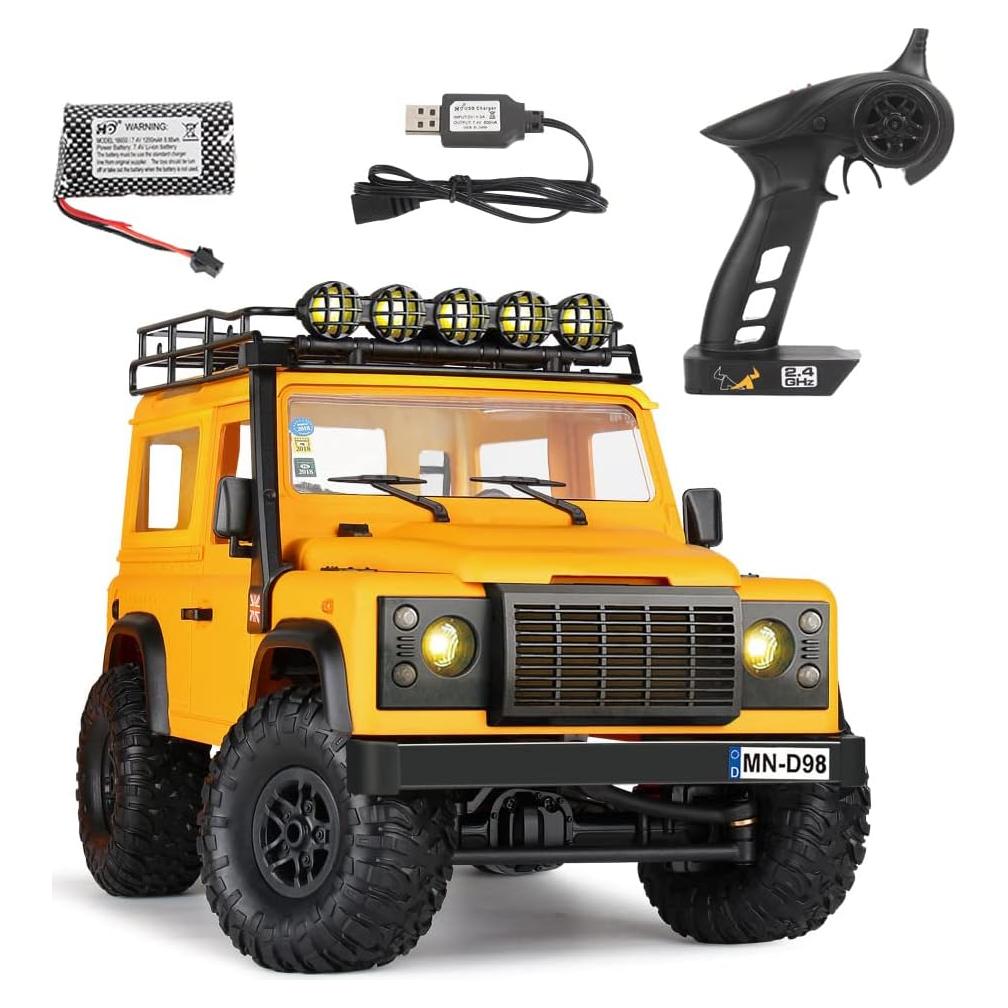 Coche RC MN98 1/12 4WD Amarillo Control Remoto 2.4GHz