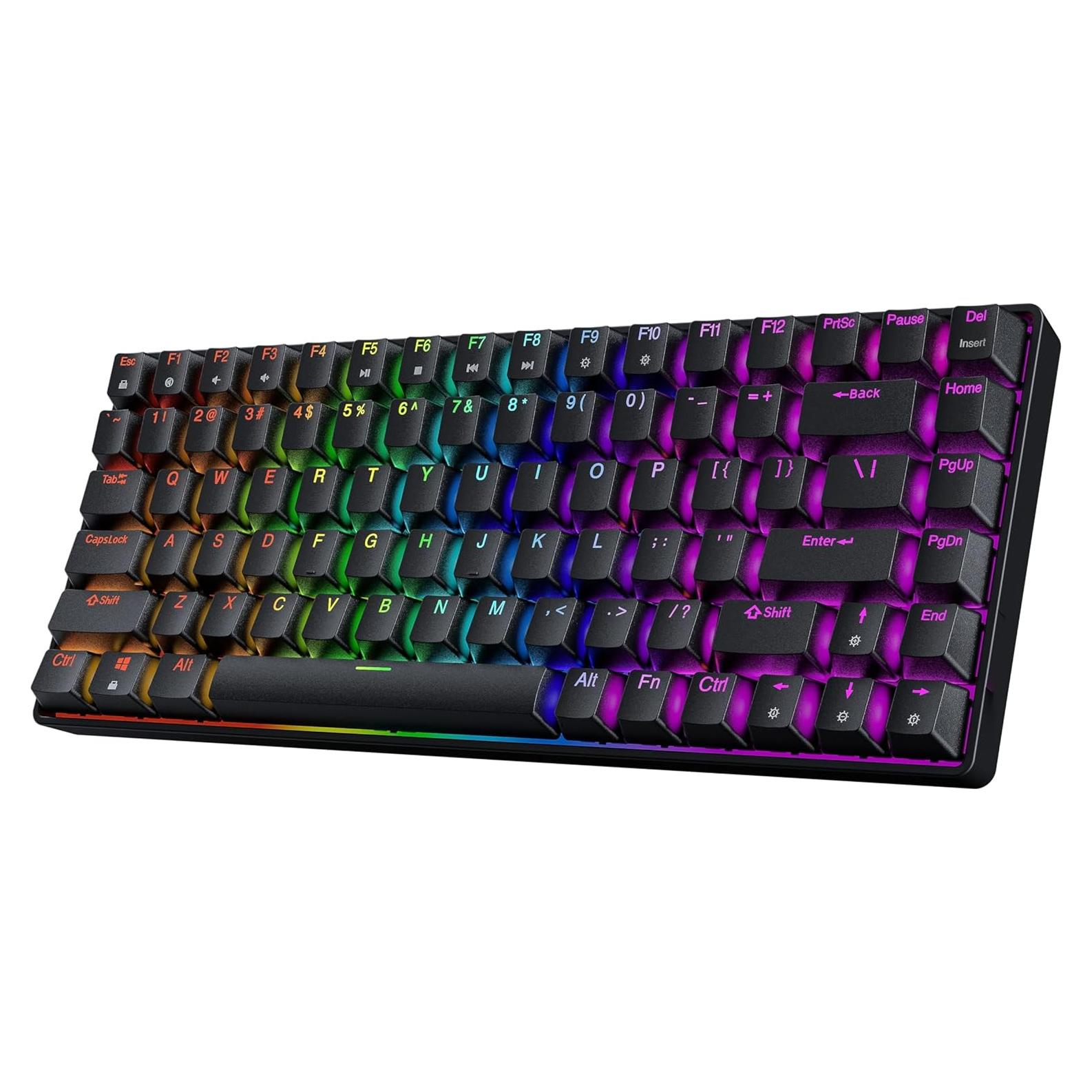 Teclado Mecánico HK Gaming GK75 75% Hotswap RGB Negro