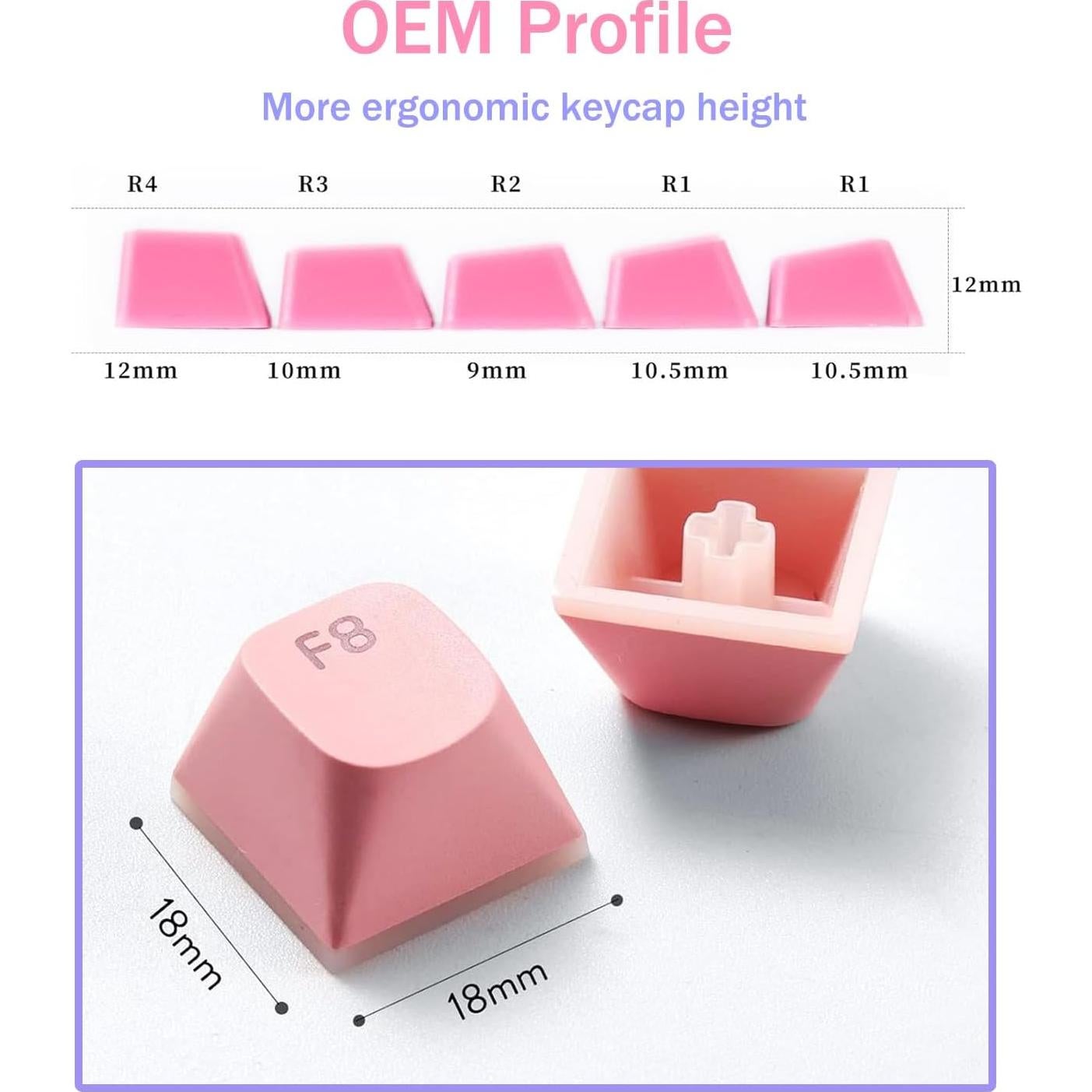 Conjunto de Teclas PBT Catekro 104 Teclas Translúcidas OEM