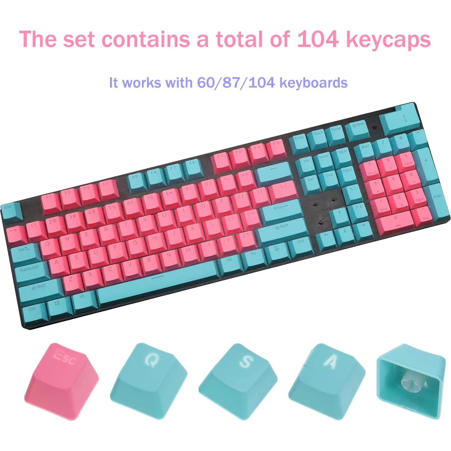 Conjunto de Teclas PBT Catekro 104 Teclas Translúcidas OEM