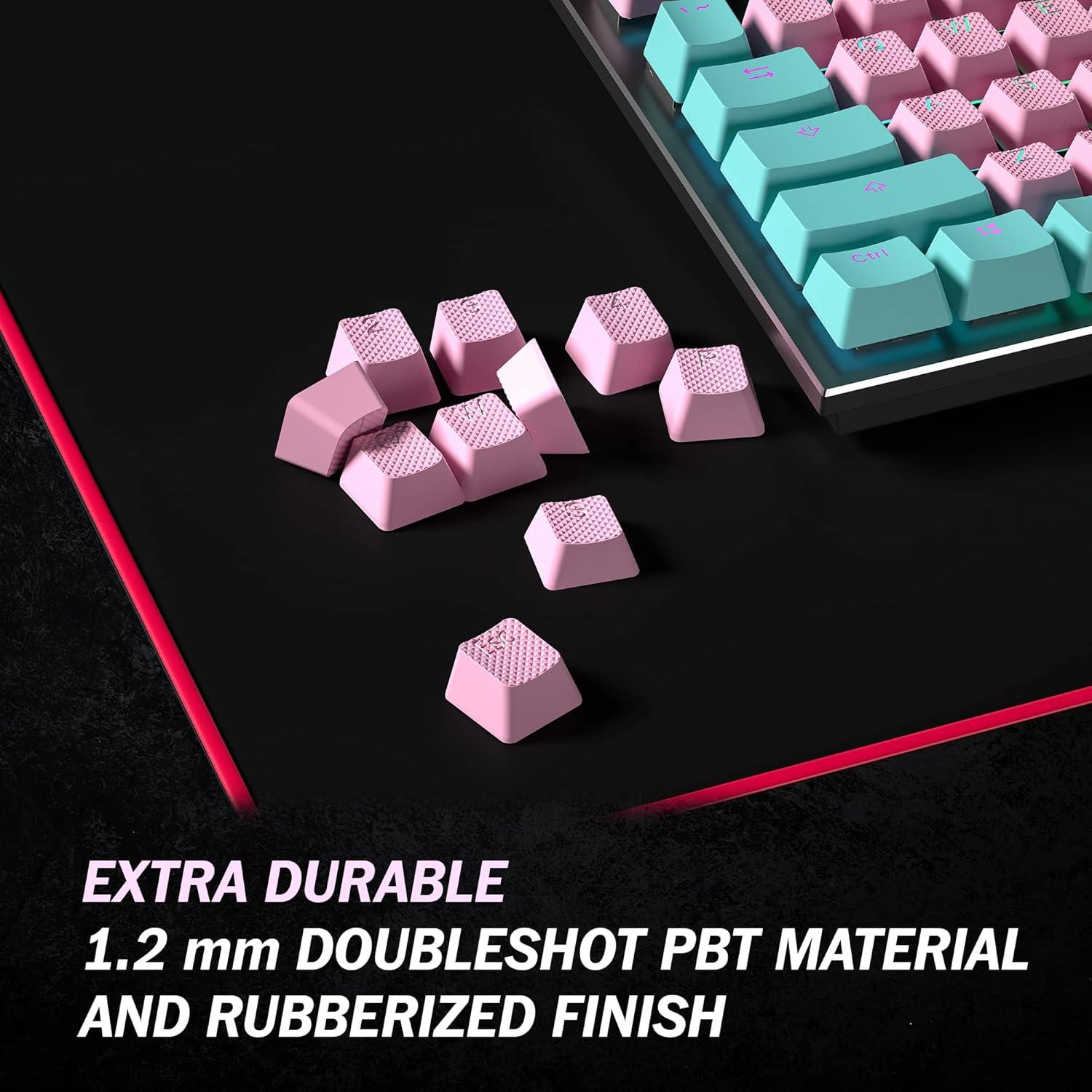 Conjunto de 23 Teclas Doble Retroiluminación HKKB Rosa