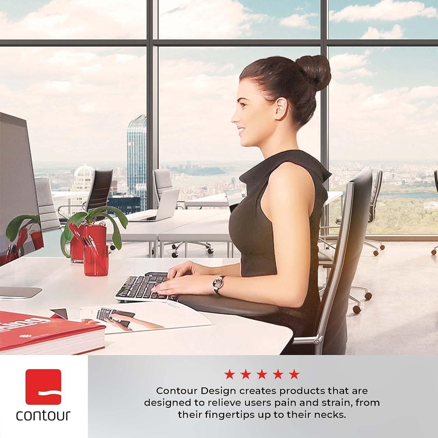 Contour Balance Keyboard - Compact Ergonomic Keyboard for Wrist Pain Relief with Adjustable Tilt to Support, Compatible with RollerMouse & SliderMouse, Plug & Play for PC & Mac - Wired - Sliver