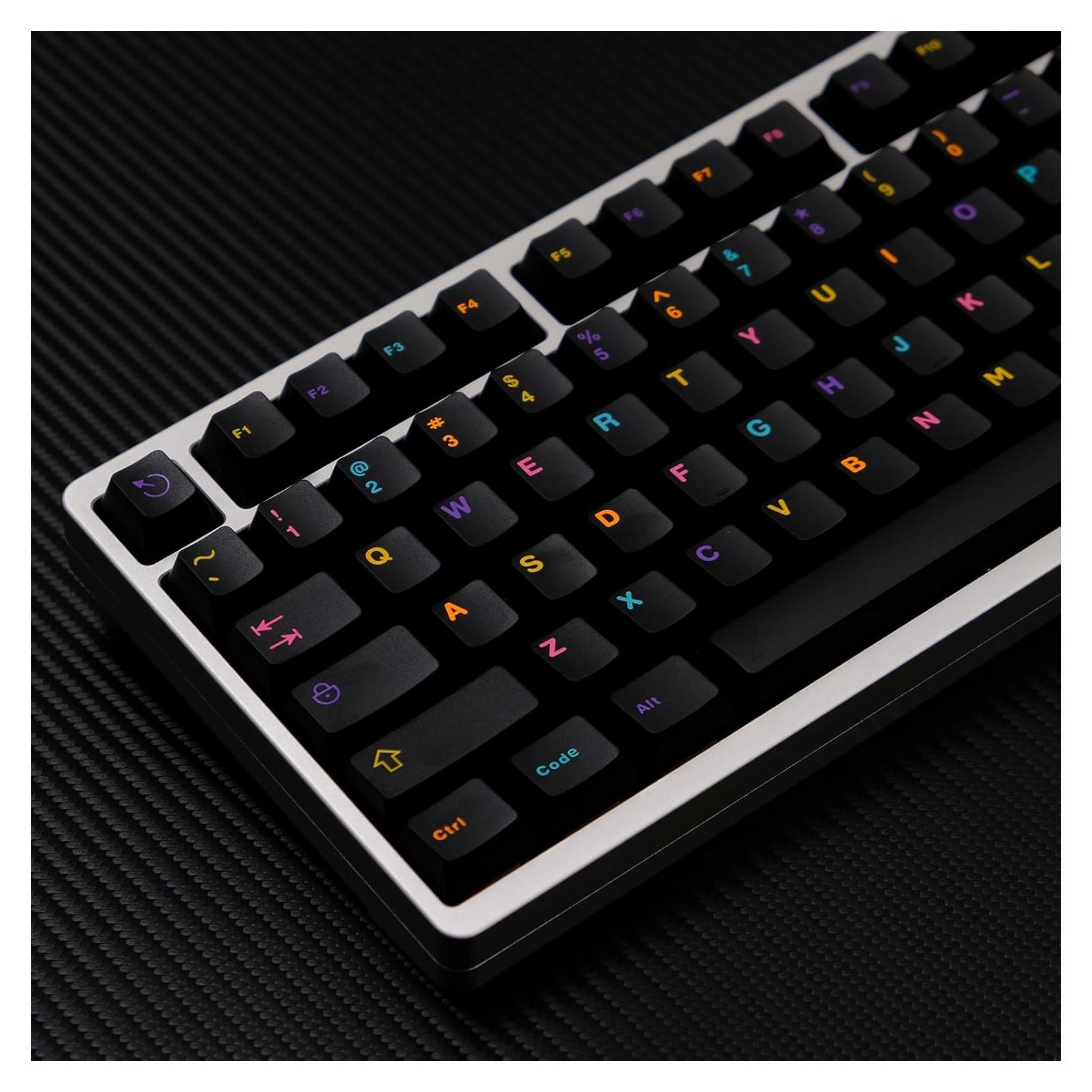 Keycaps Doubleshot Sumgsn 121 Teclas Cherry MX Negro Morado