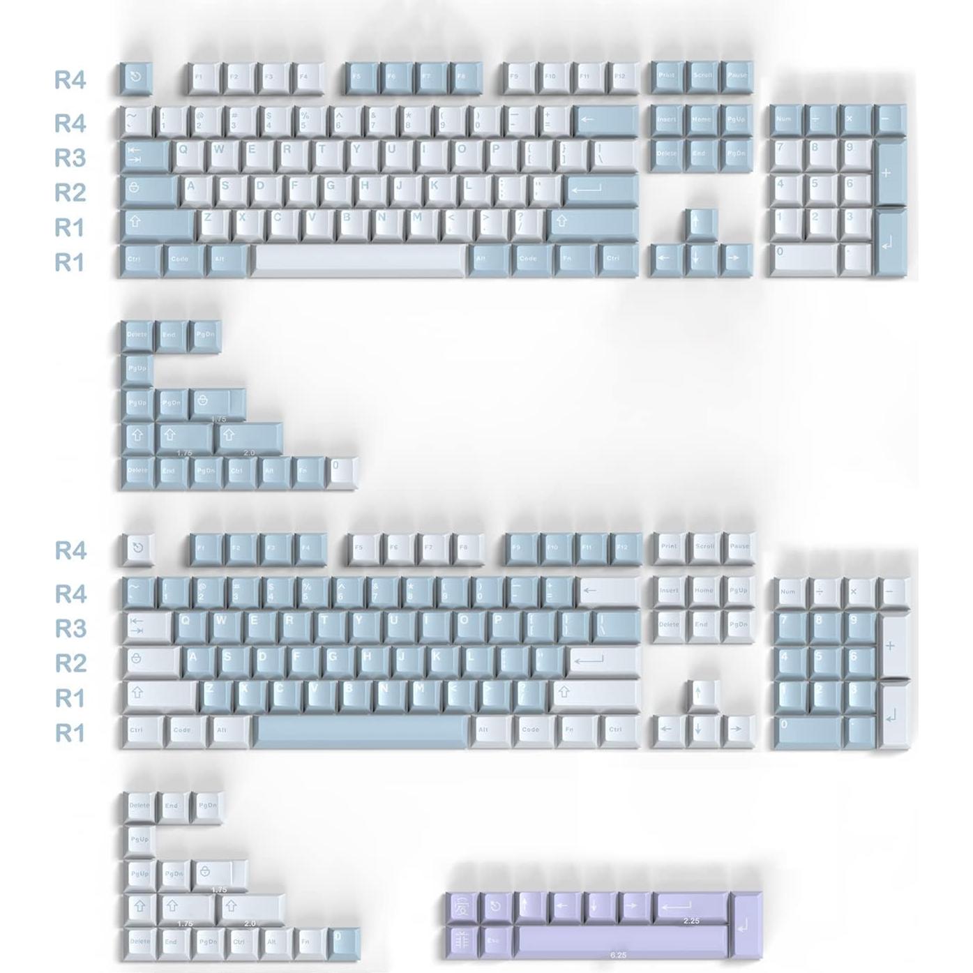 Set de 253 Teclas Doble Tiro Gliging Modelo Dolch Mirage