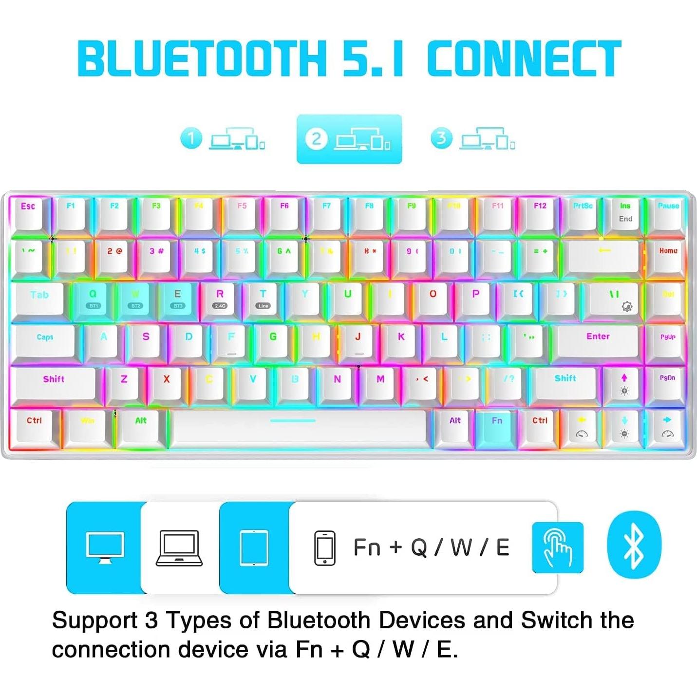 Teclado Mecánico Inalámbrico Mamba Snake Mini RGB 84 Teclas