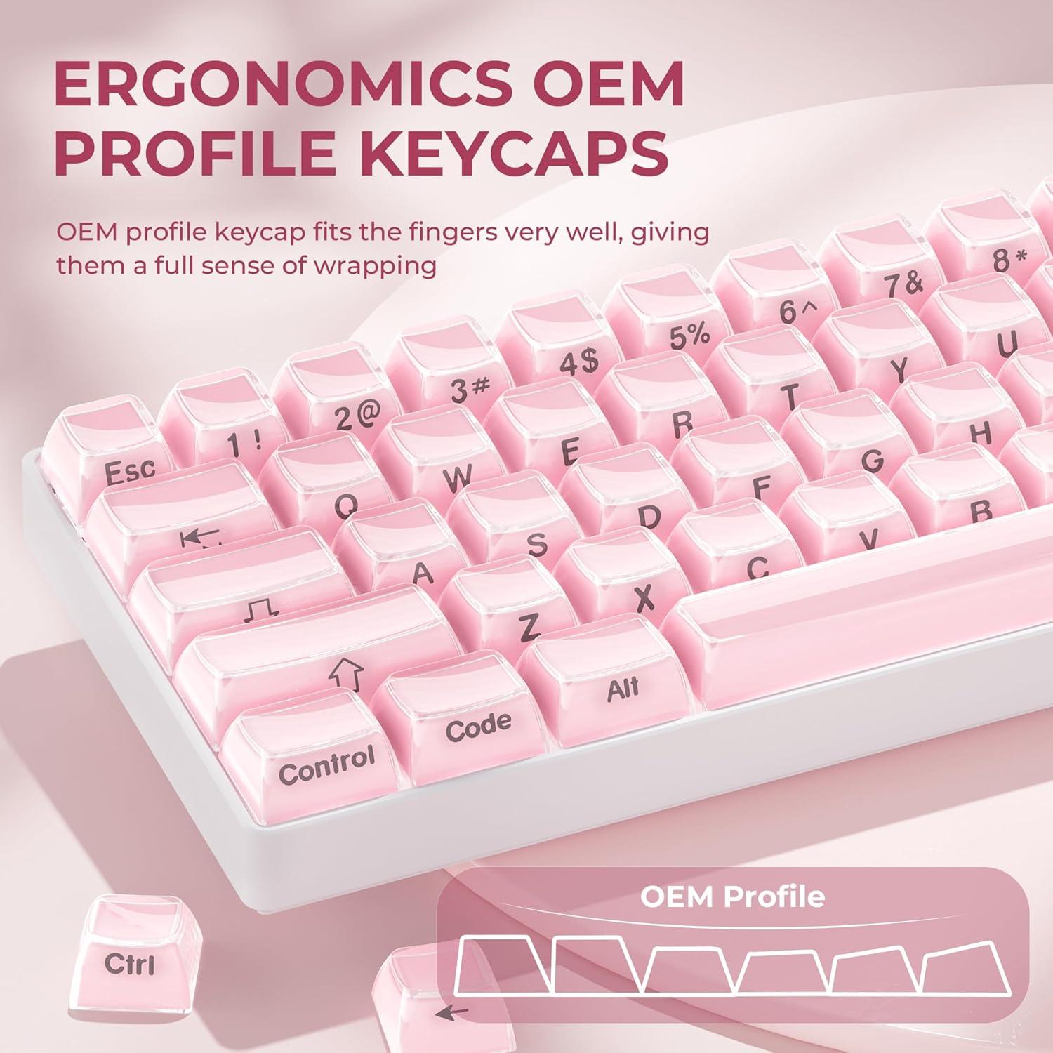 Juego de Teclas de Teclado Mecánico GMKWTL Rosa 113 Teclas
