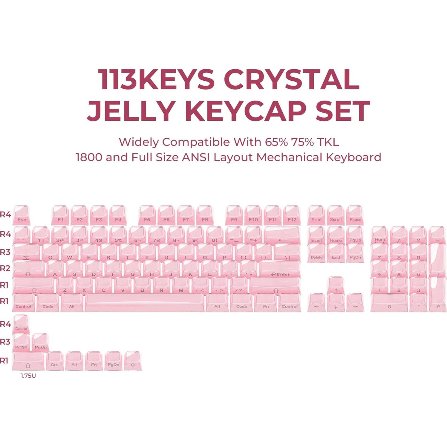 Juego de Teclas de Teclado Mecánico GMKWTL Rosa 113 Teclas