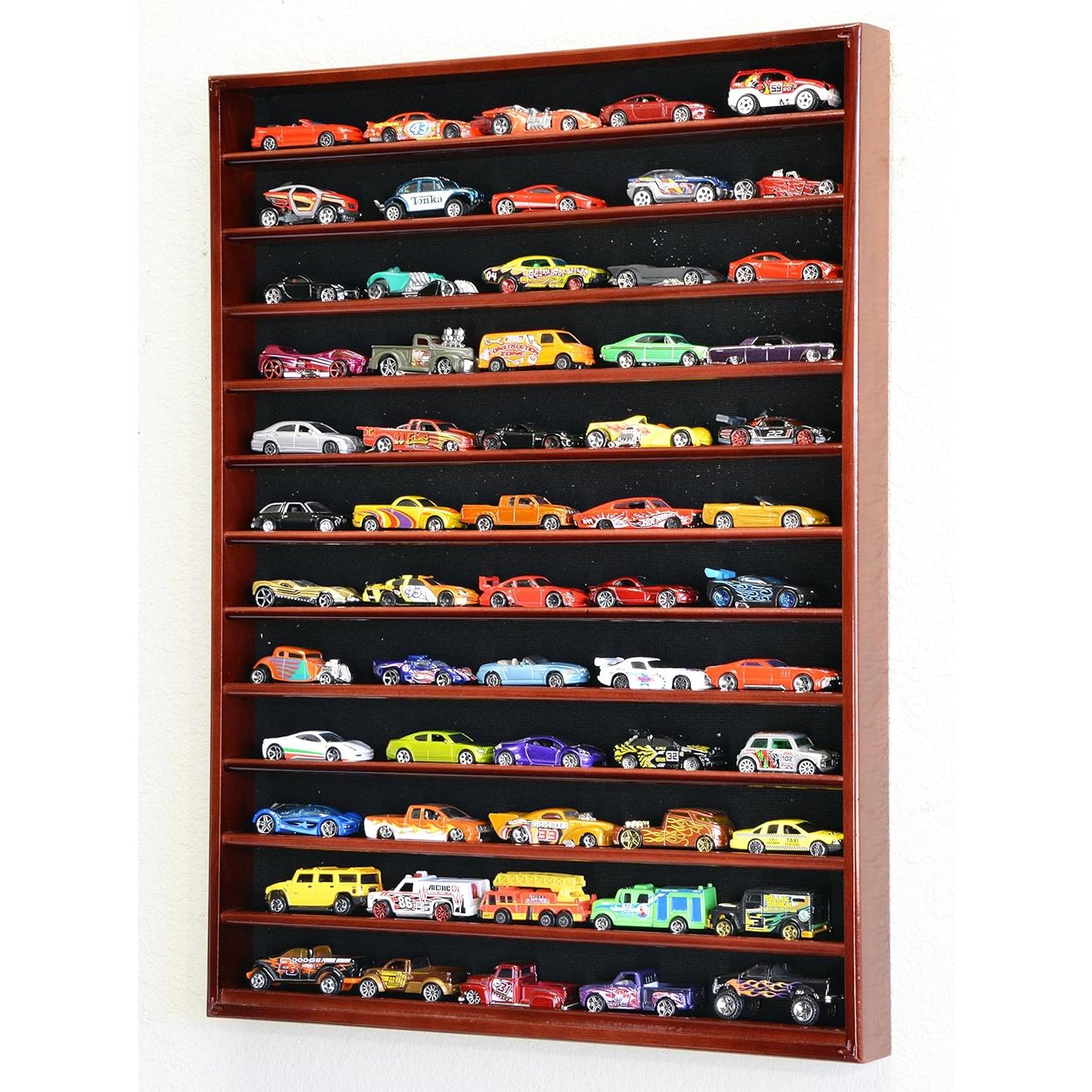 Exhibidor de Coches Diecast 1:64 - Madera de Haya - 60 Modelos