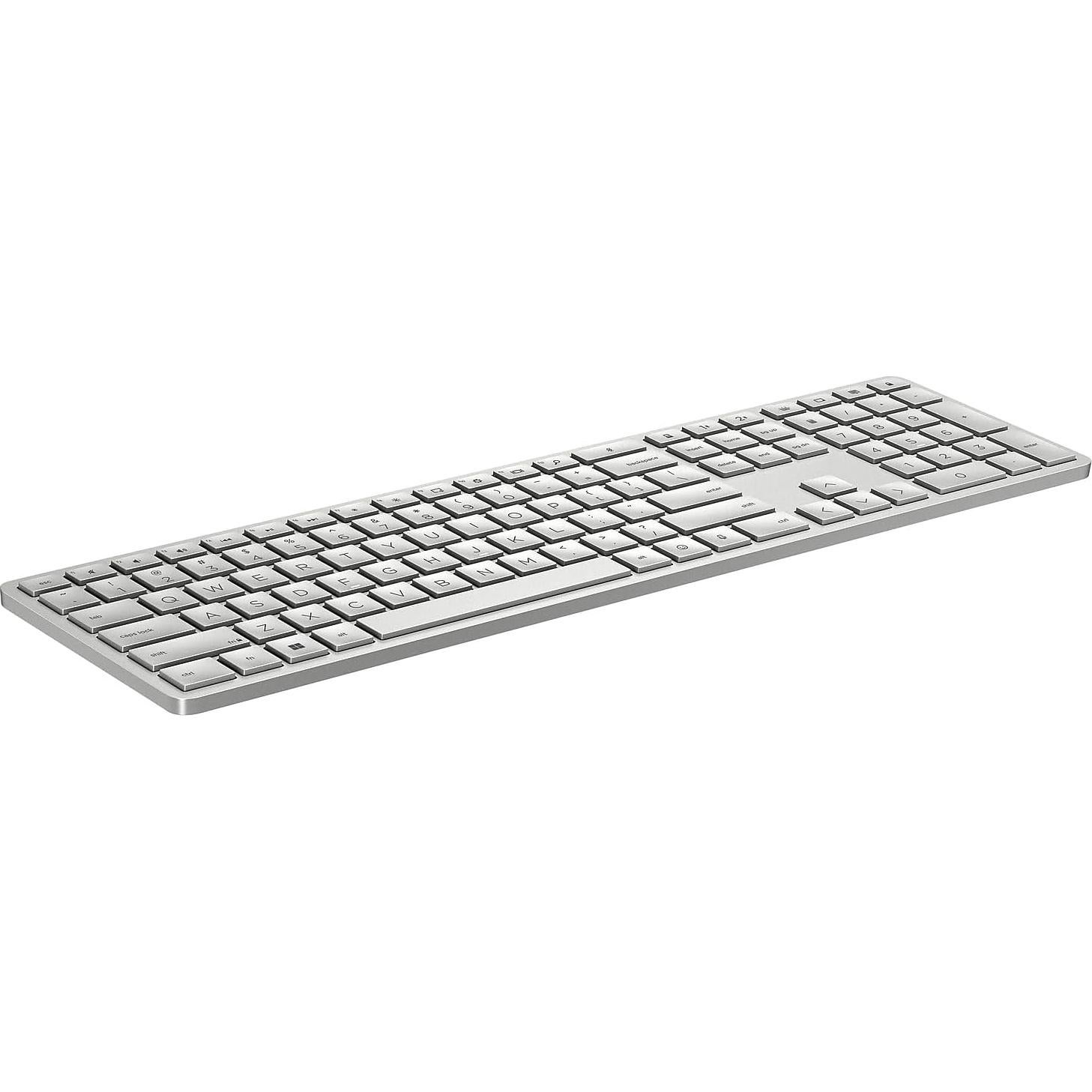 HP 970 Programmable Wireless Keyboard (Silver) - Bluetooth & 2.4 GHz Wireless Multi-Device Connectivity - USB-C Rechargeable Battery - 24 Programmable Keys - Works with Windows & MacOS (3Z729AA#ABA)