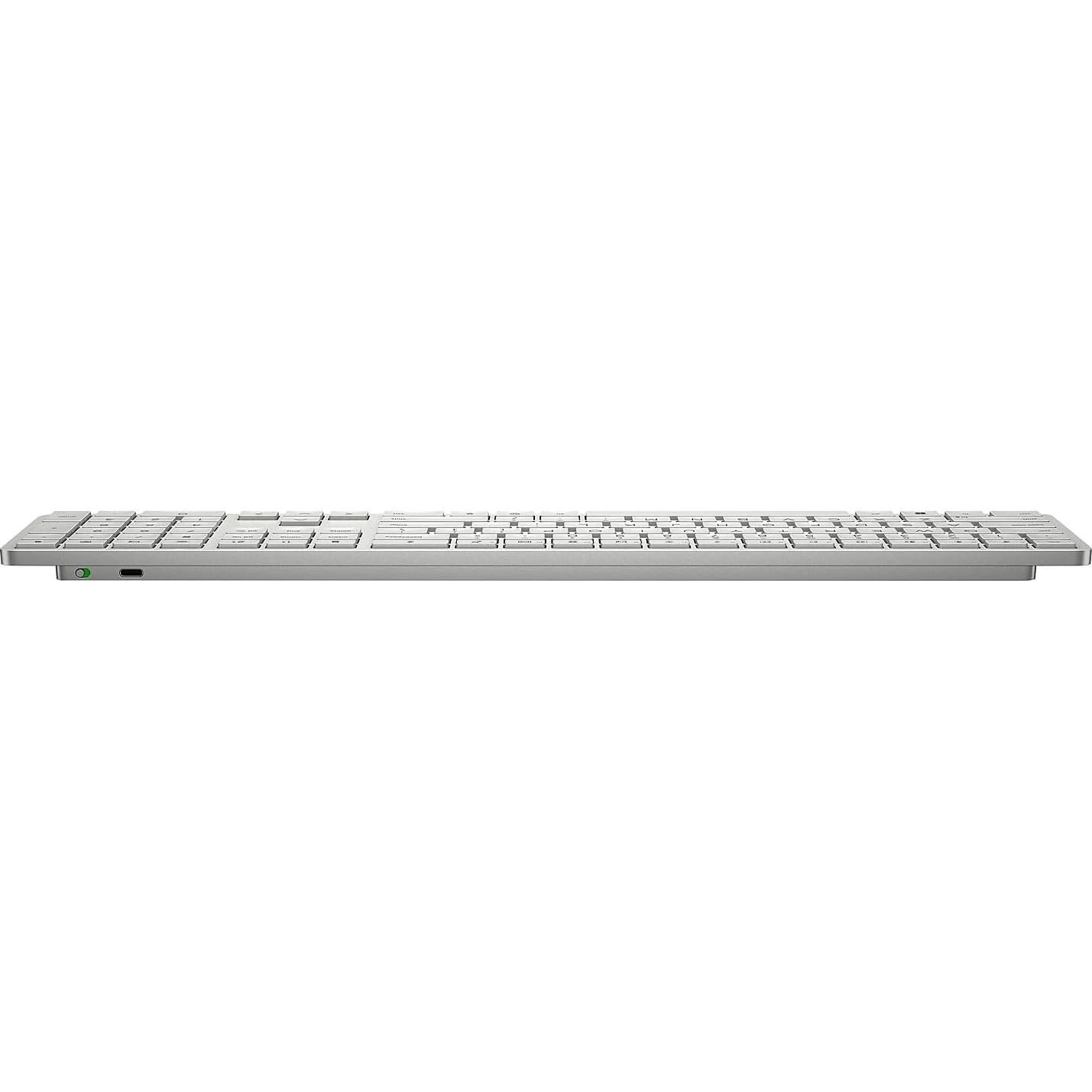 HP 970 Programmable Wireless Keyboard (Silver) - Bluetooth & 2.4 GHz Wireless Multi-Device Connectivity - USB-C Rechargeable Battery - 24 Programmable Keys - Works with Windows & MacOS (3Z729AA#ABA)