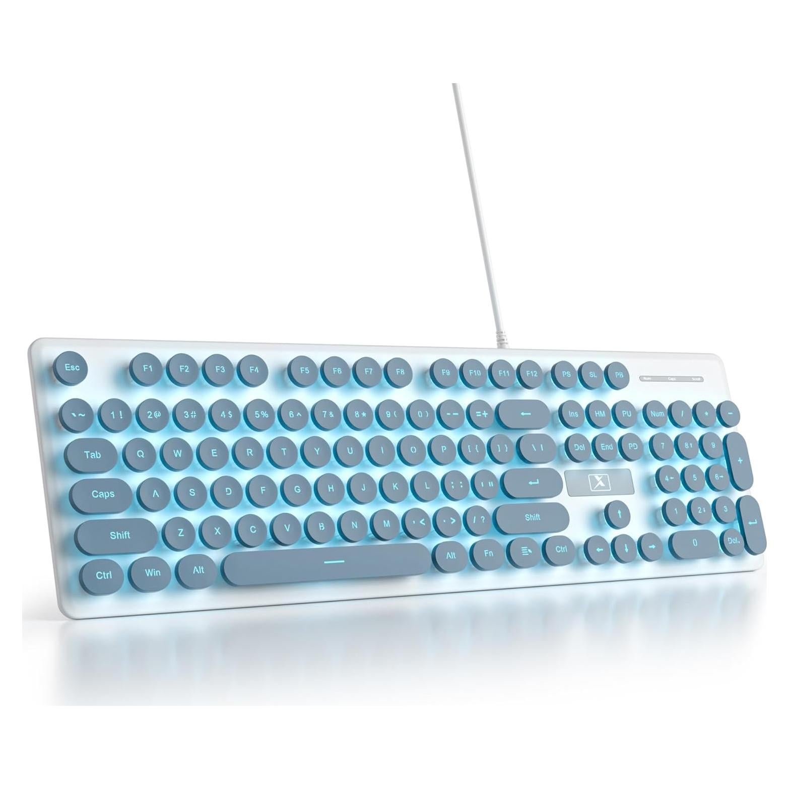 Teclado Retro Gaming iTastatur 104 Teclas USB Retroiluminado Azul