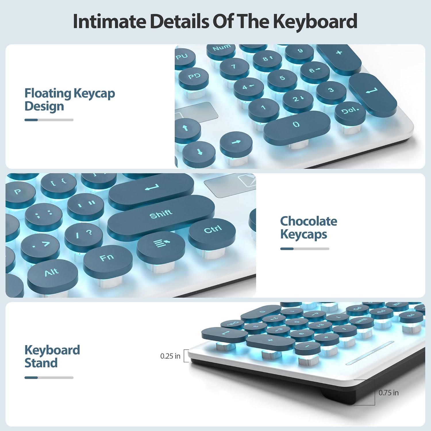 Teclado Retro Gaming iTastatur 104 Teclas USB Retroiluminado Azul