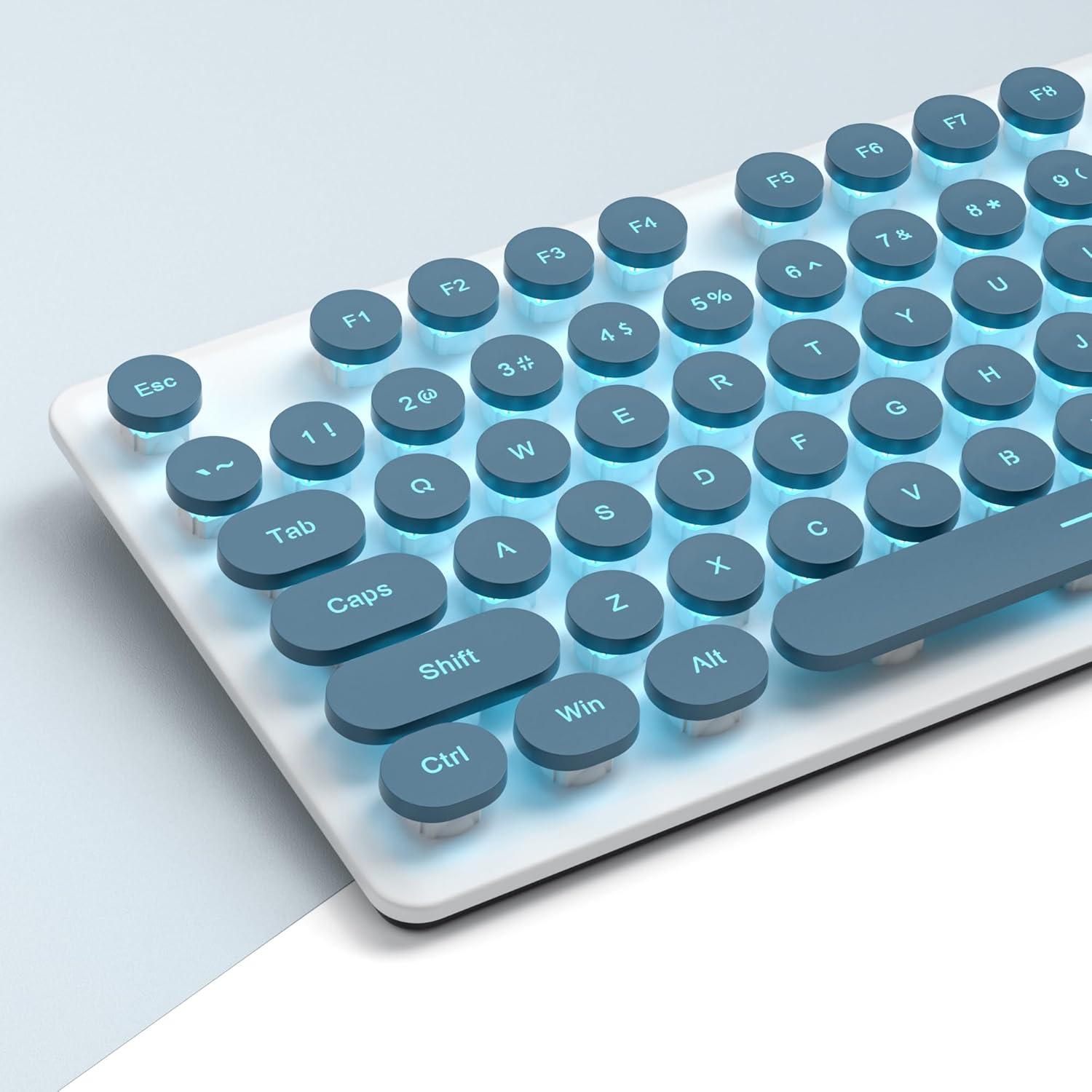 Teclado Retro Gaming iTastatur 104 Teclas USB Retroiluminado Azul