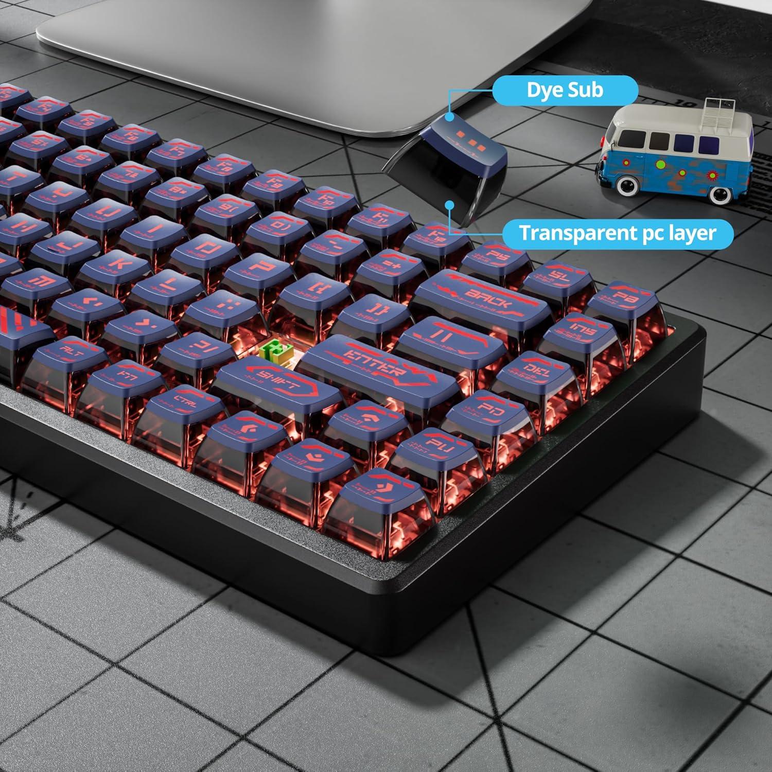 Teclas Pudding ASA CJXSP Rojo PBT para Teclados Mecánicos