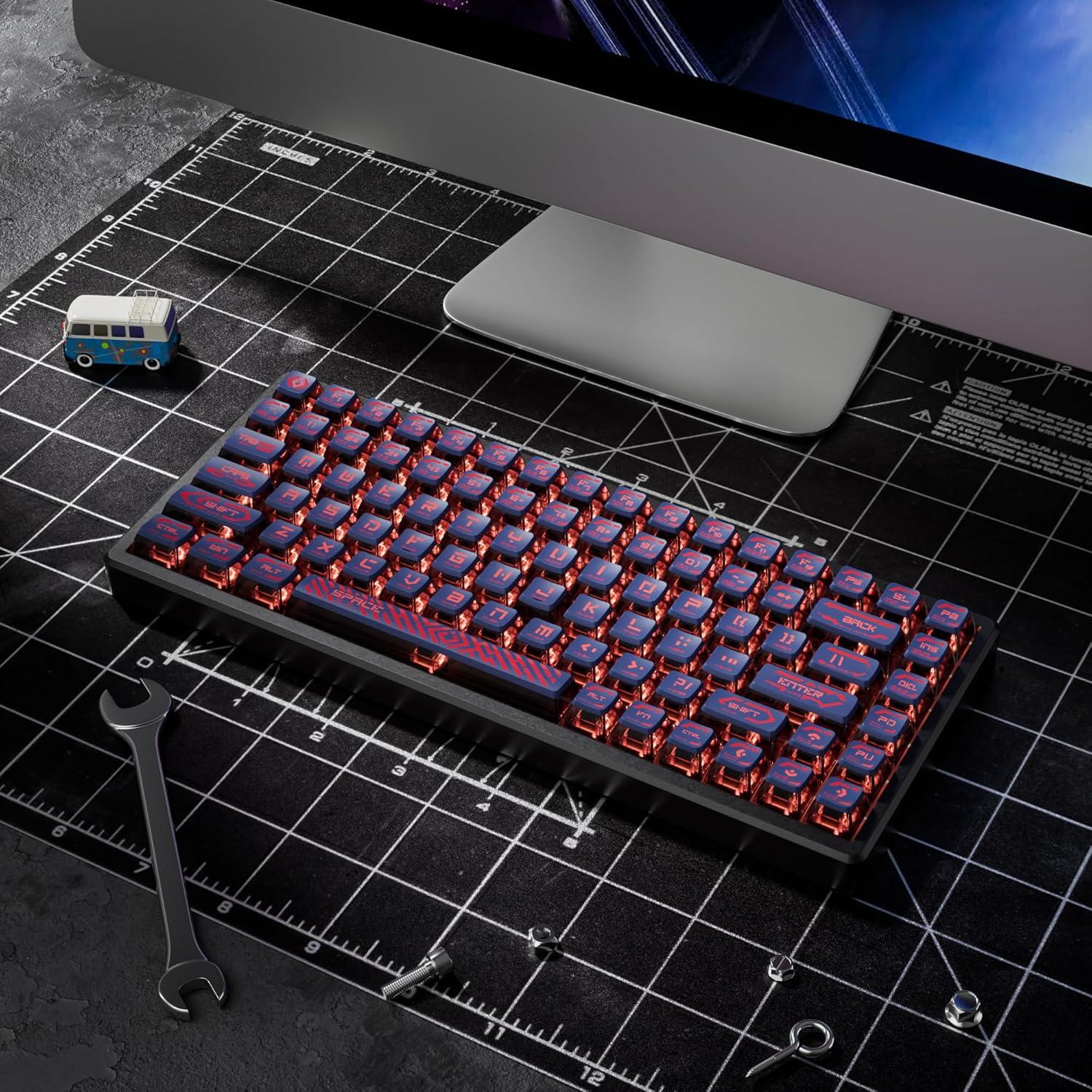 Teclas Pudding ASA CJXSP Rojo PBT para Teclados Mecánicos