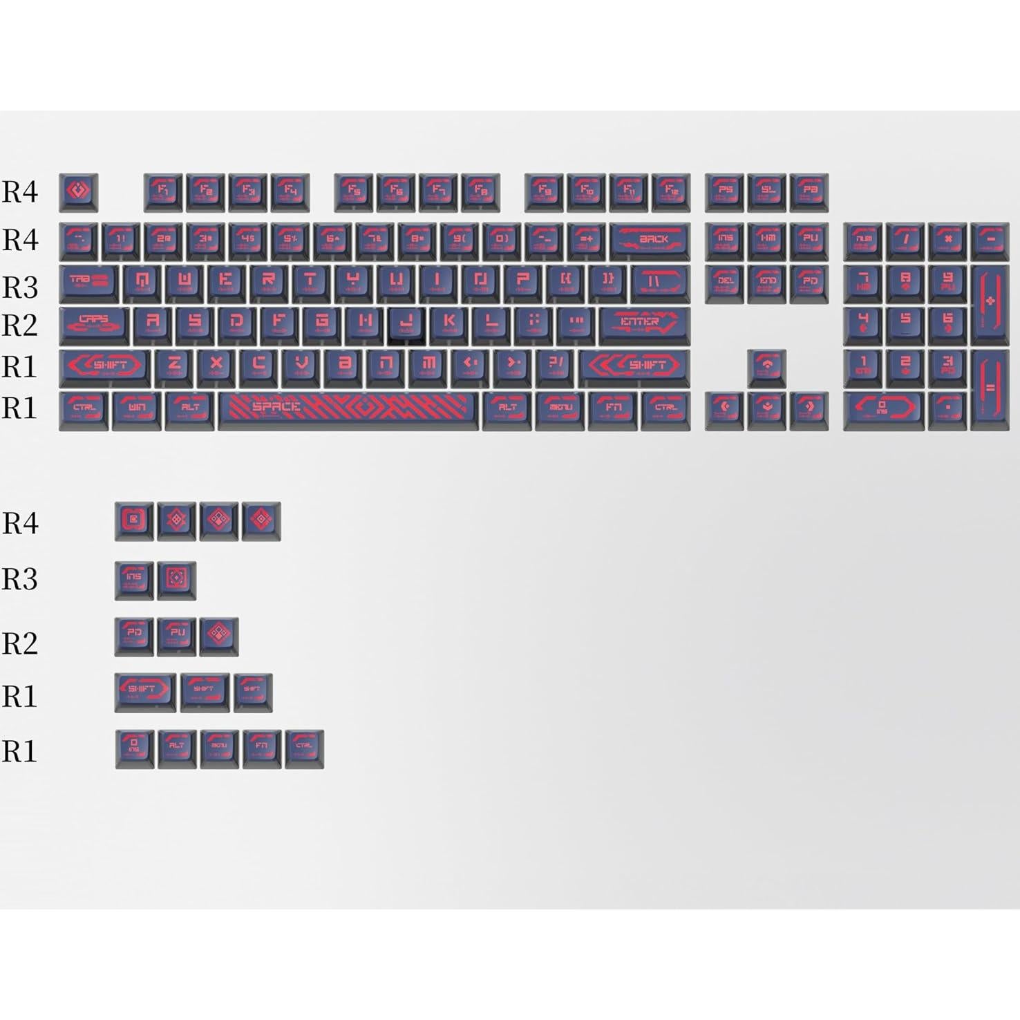Teclas Pudding ASA CJXSP Rojo PBT para Teclados Mecánicos