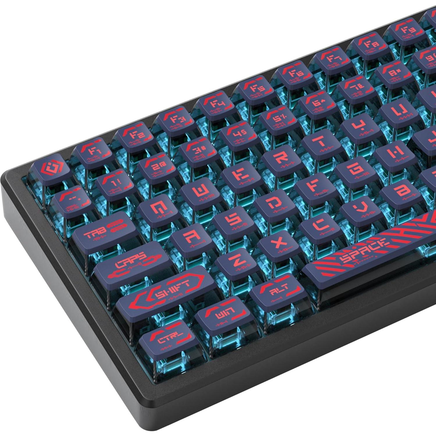 Teclas Pudding ASA CJXSP Rojo PBT para Teclados Mecánicos