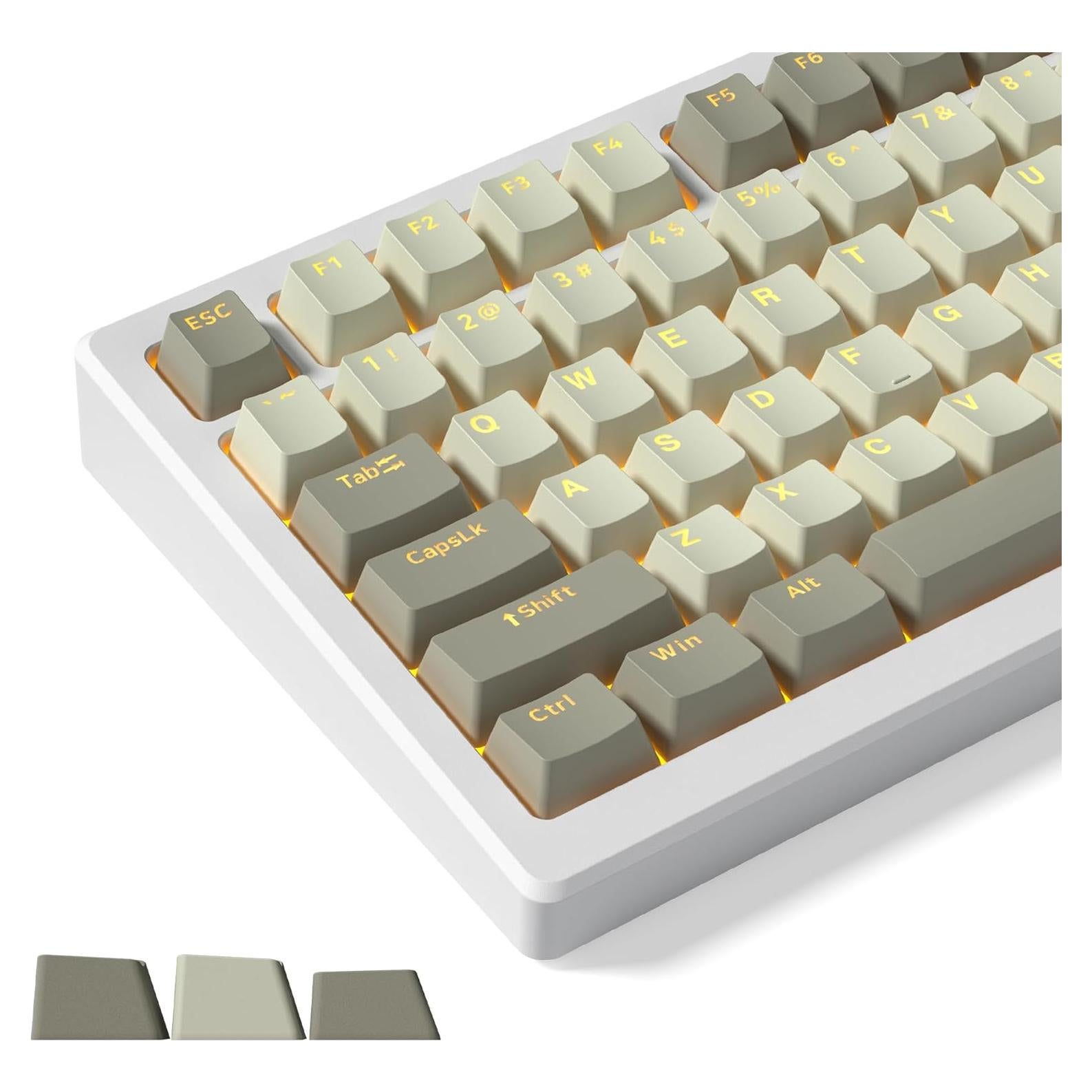 Conjunto de Teclas PBT Retroiluminadas Womier Gris 60% 65% 75%