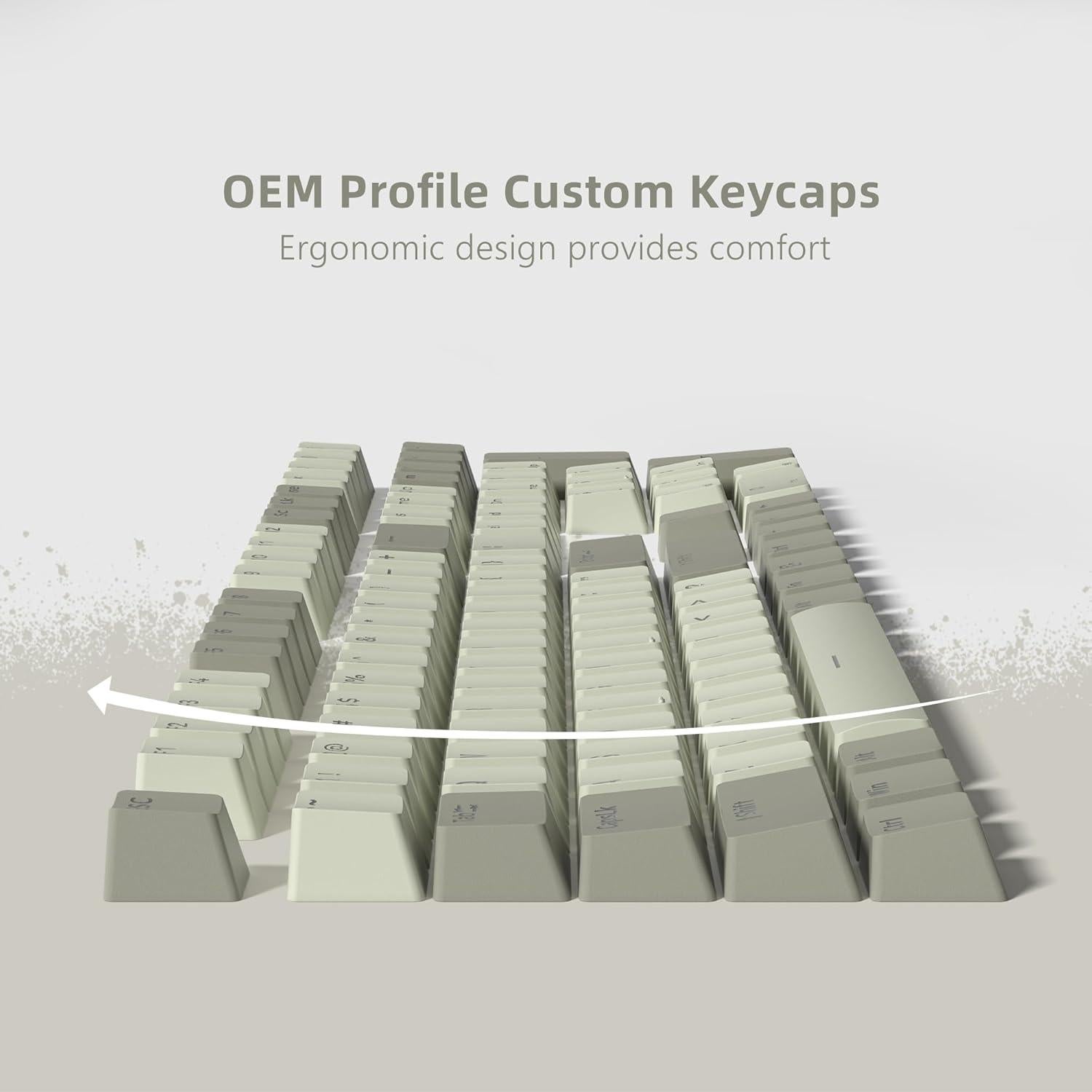 Conjunto de Teclas PBT Retroiluminadas Womier Gris 60% 65% 75%