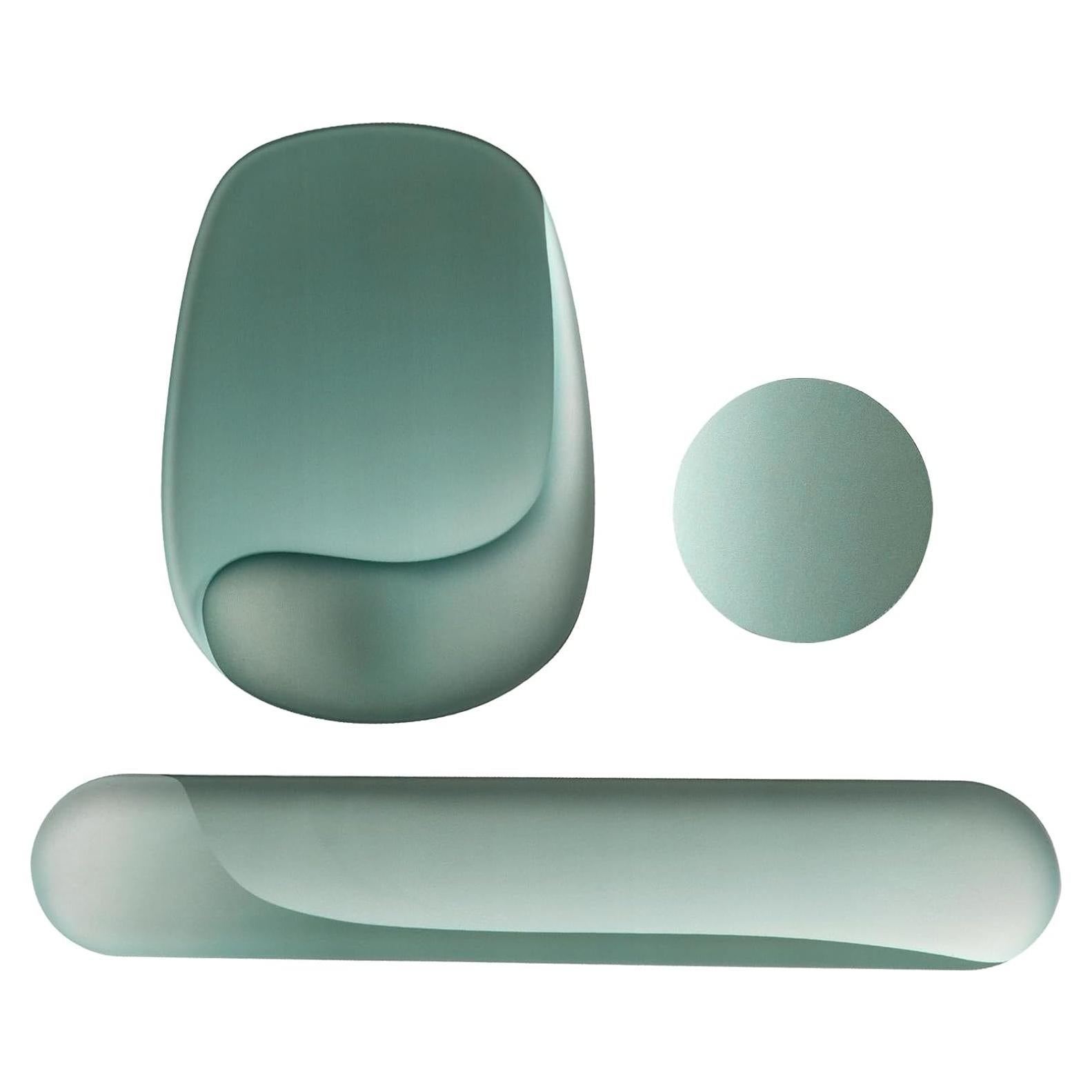 Juego Almohadilla Ergonómica Ratón y Reposamuñecas Teclado Verde