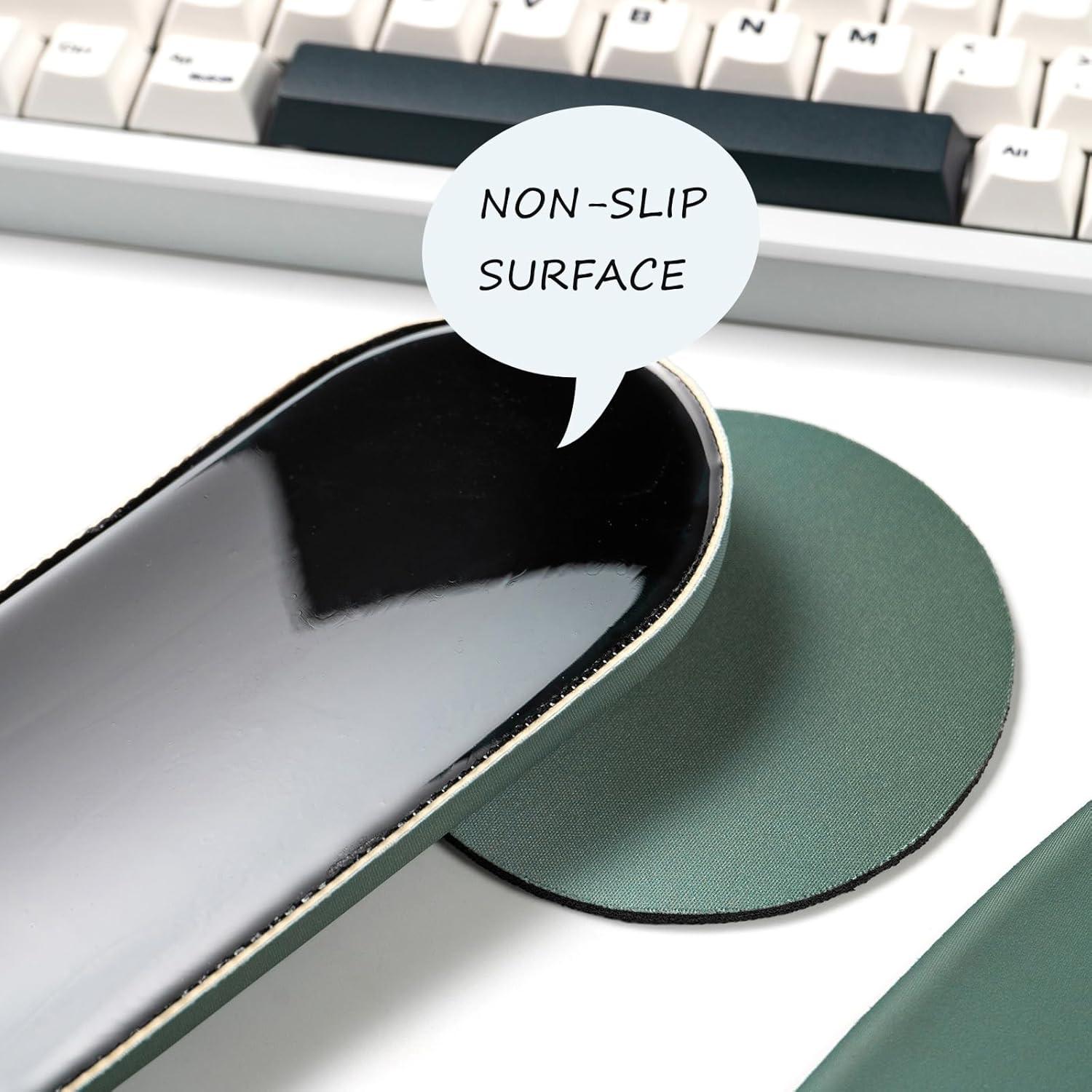 Juego Almohadilla Ergonómica Ratón y Reposamuñecas Teclado Verde