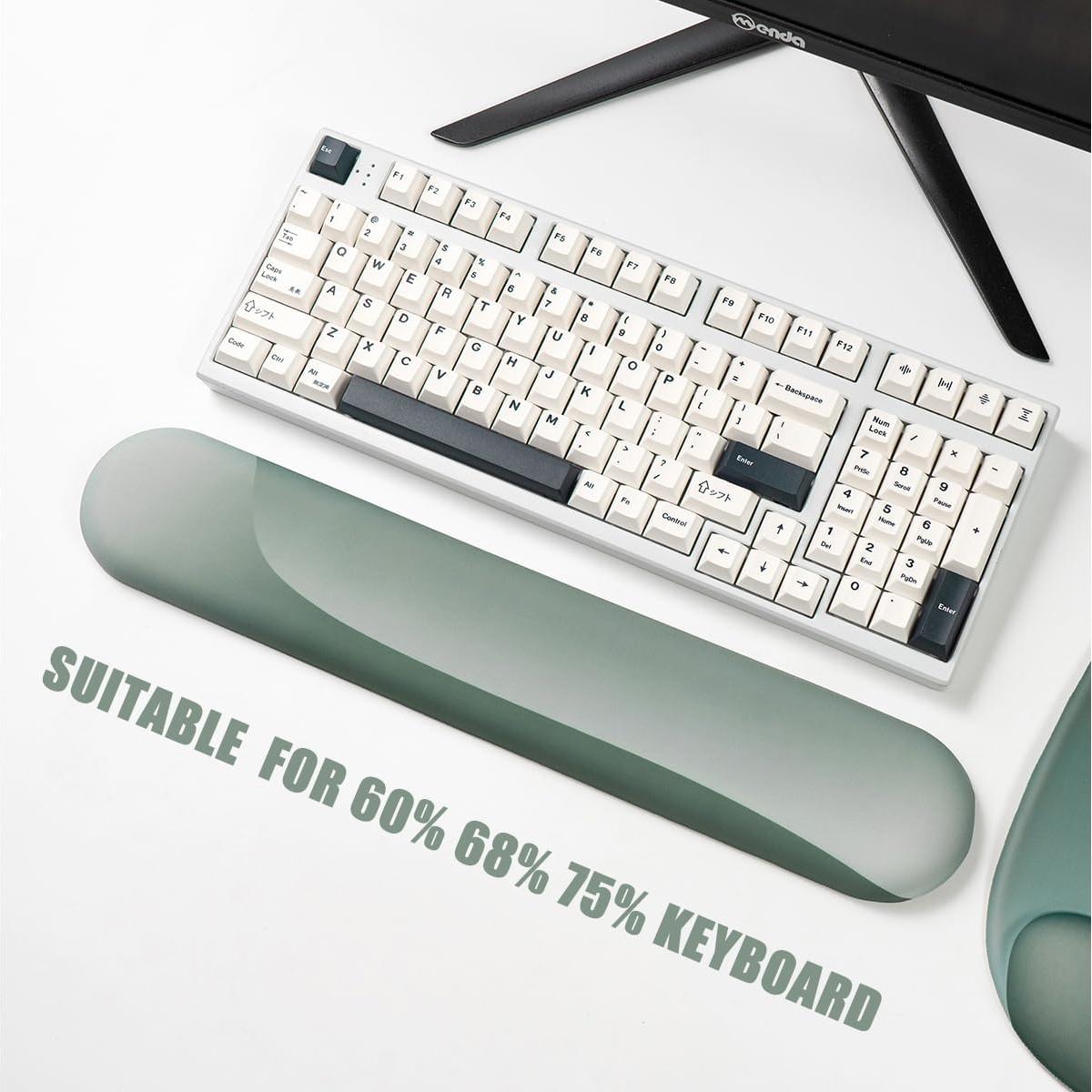 Juego Almohadilla Ergonómica Ratón y Reposamuñecas Teclado Verde