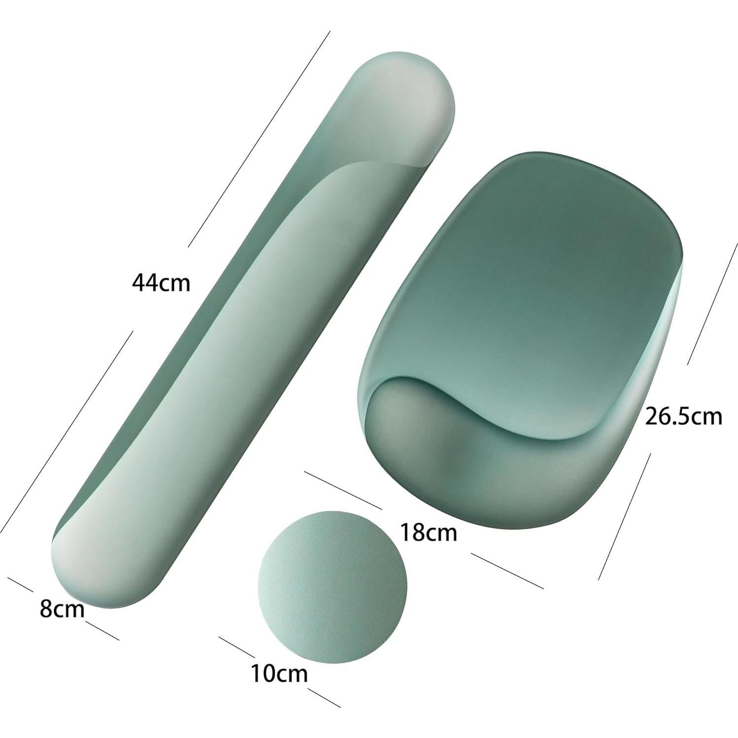 Juego Almohadilla Ergonómica Ratón y Reposamuñecas Teclado Verde