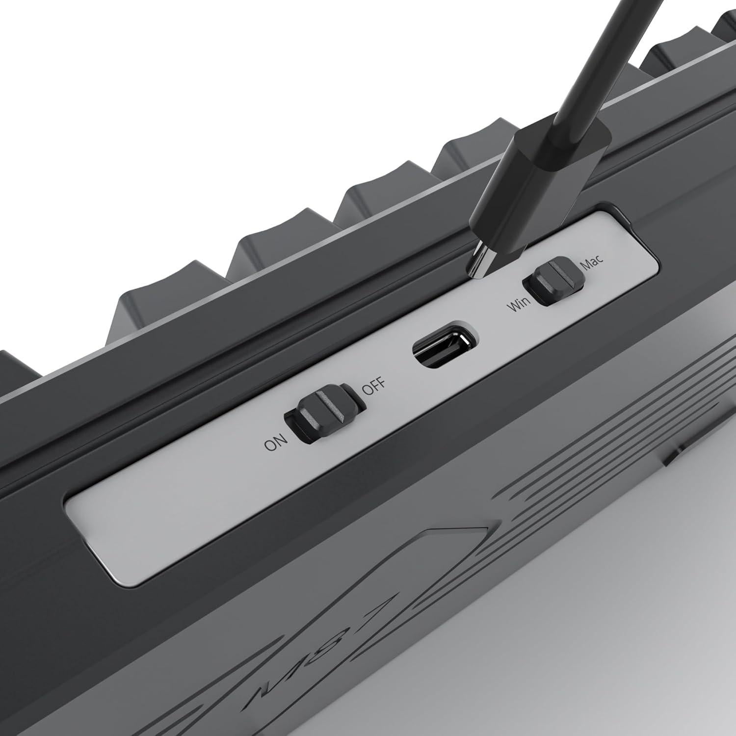 Owpkeenthy 75% Gasket Mounted Mechanical Gaming Keyboard Hot Swappable, Wired 87 Keys South-Facing RGB Keyboard with Quiet Linear White Switch Cherry Keycaps for Win mac (Black)