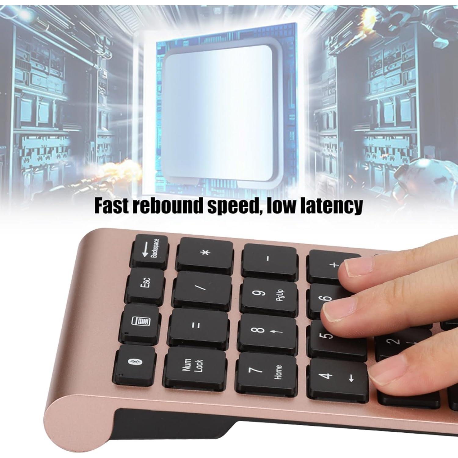 Teclado Numérico Inalámbrico Locadence 22 Teclas BT 5.0 Oro Rosa