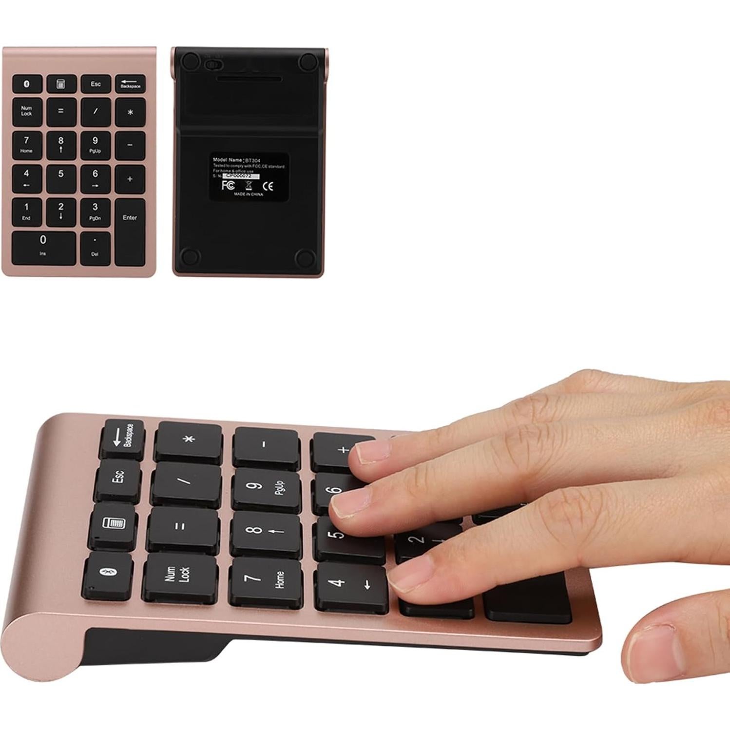 Teclado Numérico Inalámbrico Locadence 22 Teclas BT 5.0 Oro Rosa