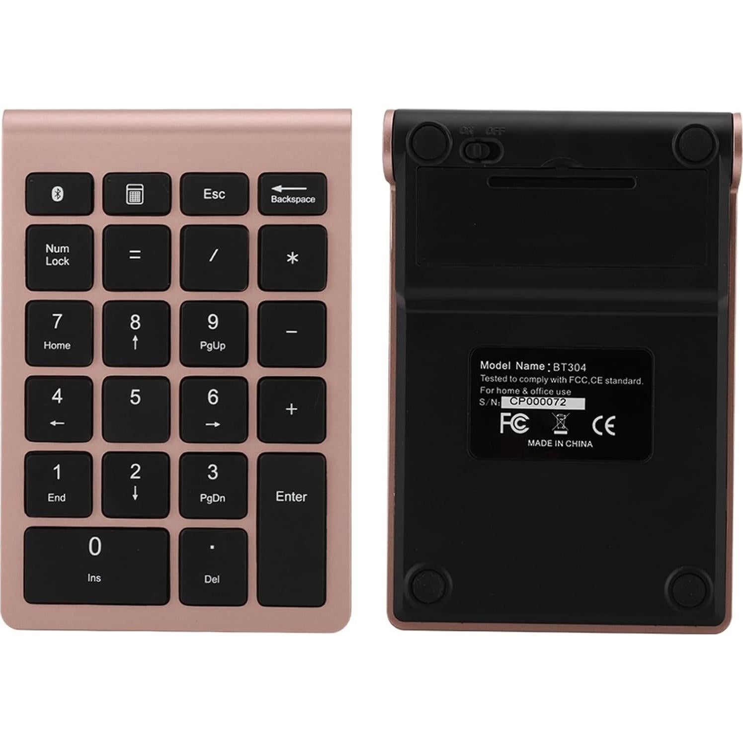 Teclado Numérico Inalámbrico Locadence 22 Teclas BT 5.0 Oro Rosa