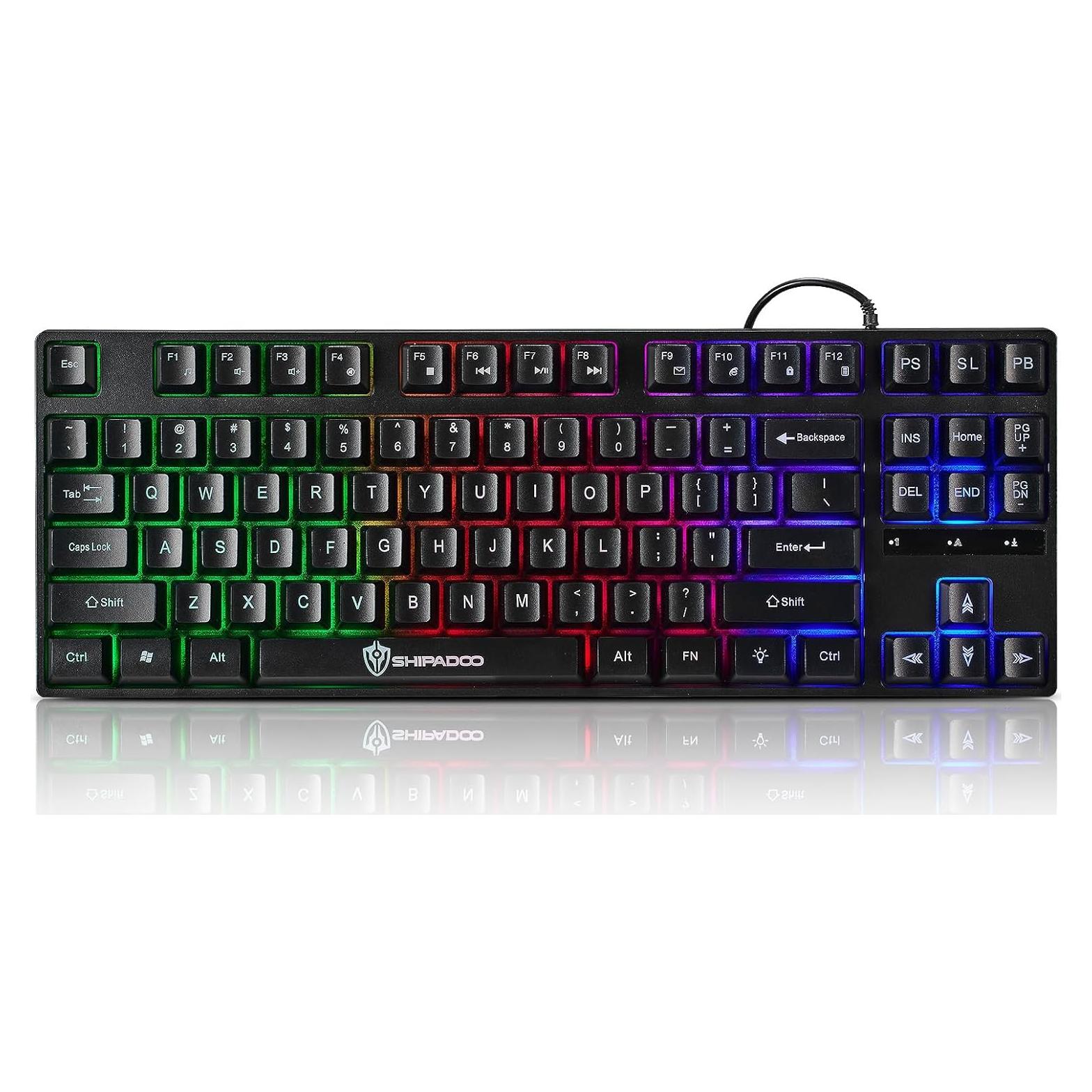 Teclado Gaming USB Guiheng 87 Teclas Retroiluminado Arcoíris