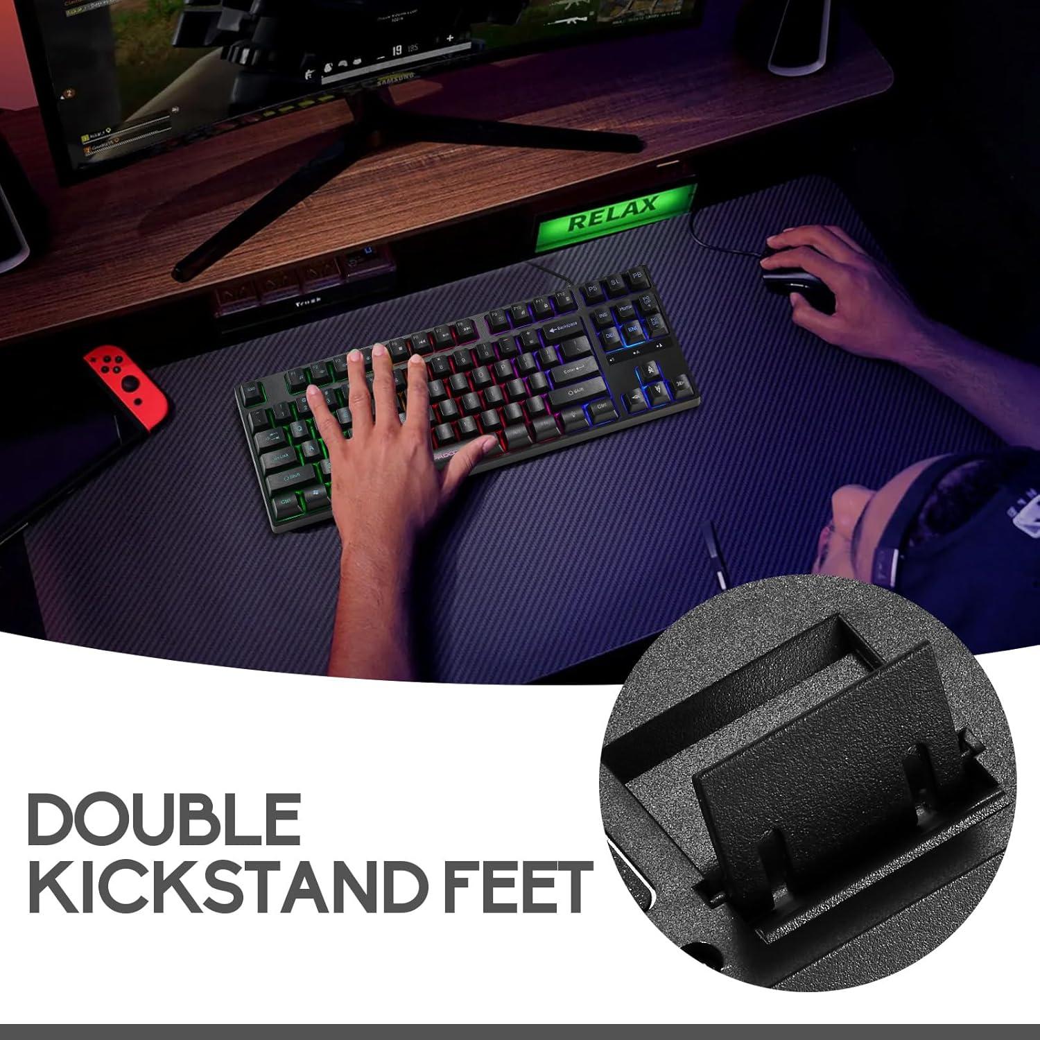 Teclado Gaming USB Guiheng 87 Teclas Retroiluminado Arcoíris