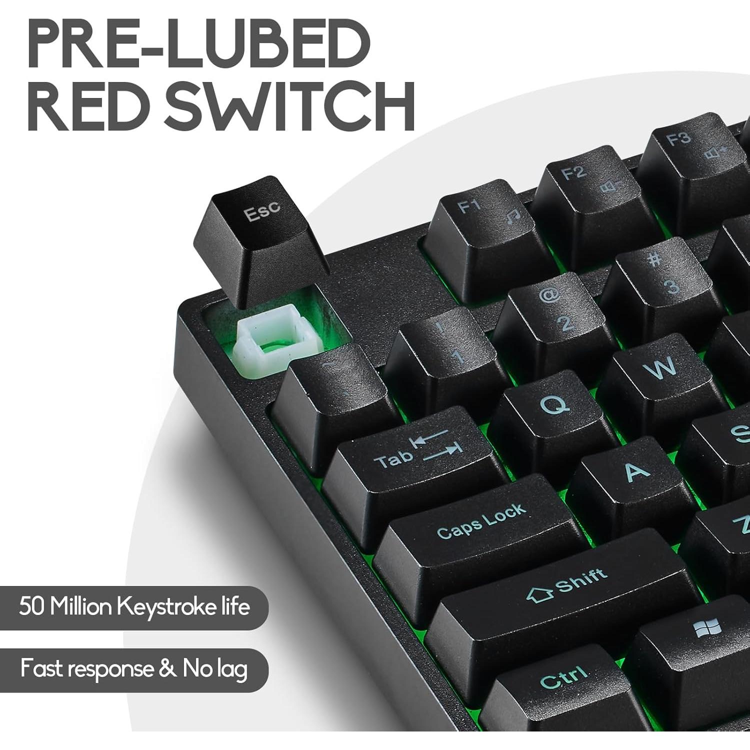 Teclado Gaming USB Guiheng 87 Teclas Retroiluminado Arcoíris