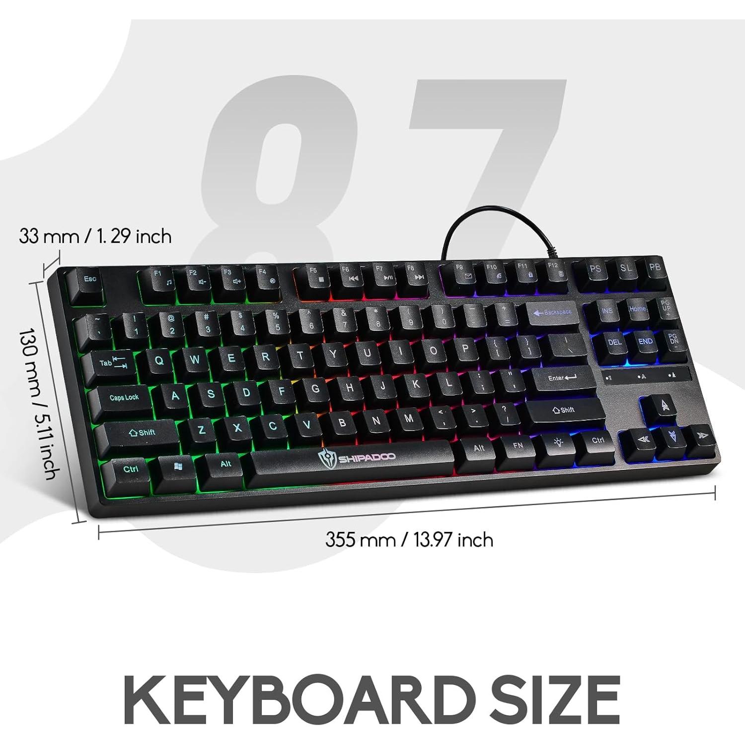 Teclado Gaming USB Guiheng 87 Teclas Retroiluminado Arcoíris