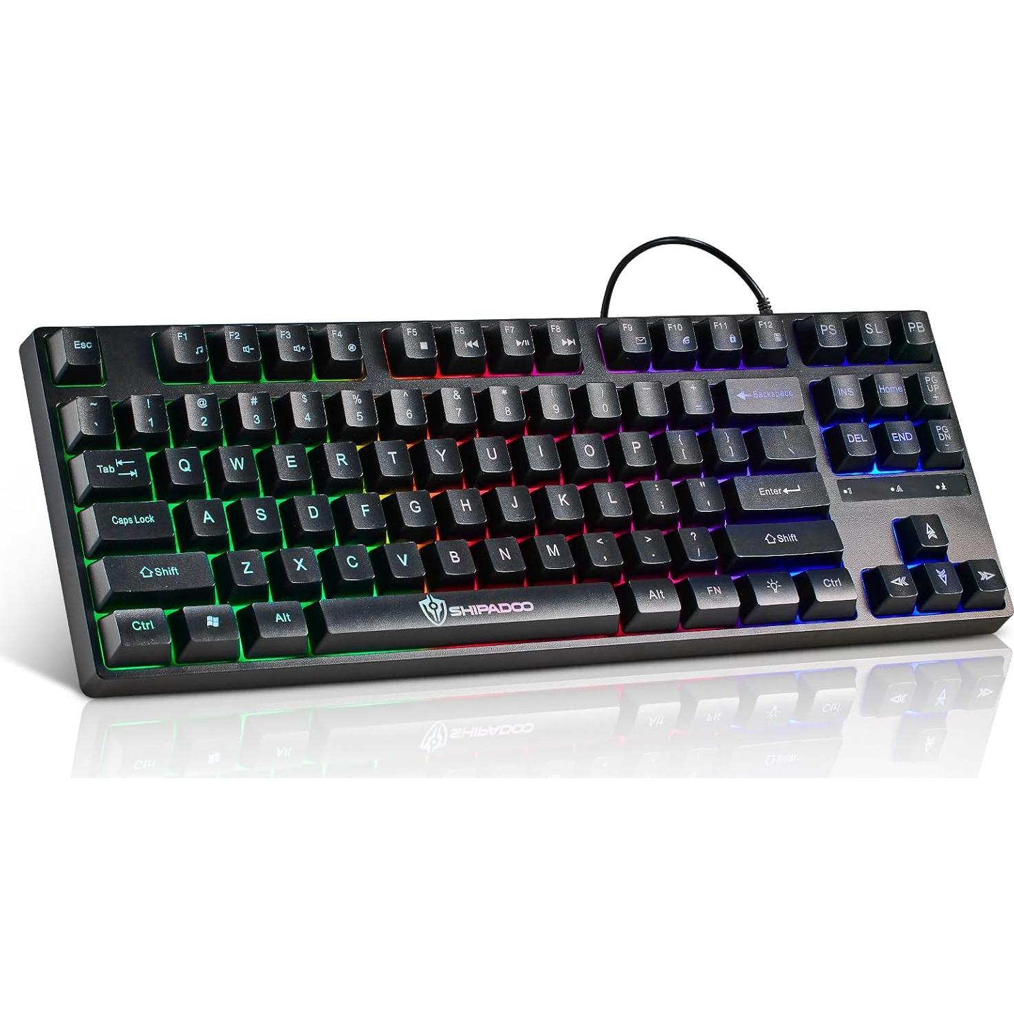 Teclado Gaming USB Guiheng 87 Teclas Retroiluminado Arcoíris