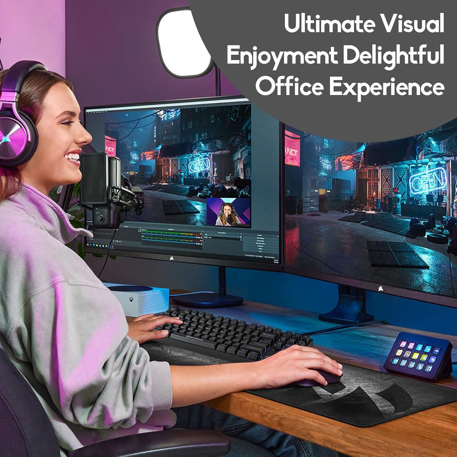 Teclado Gaming USB Guiheng 87 Teclas Retroiluminado Arcoíris