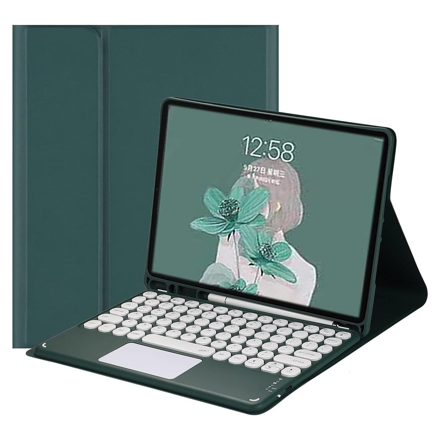 Funda Teclado Táctil HENGHUI para Galaxy Tab S6 Lite 10.4" Verde